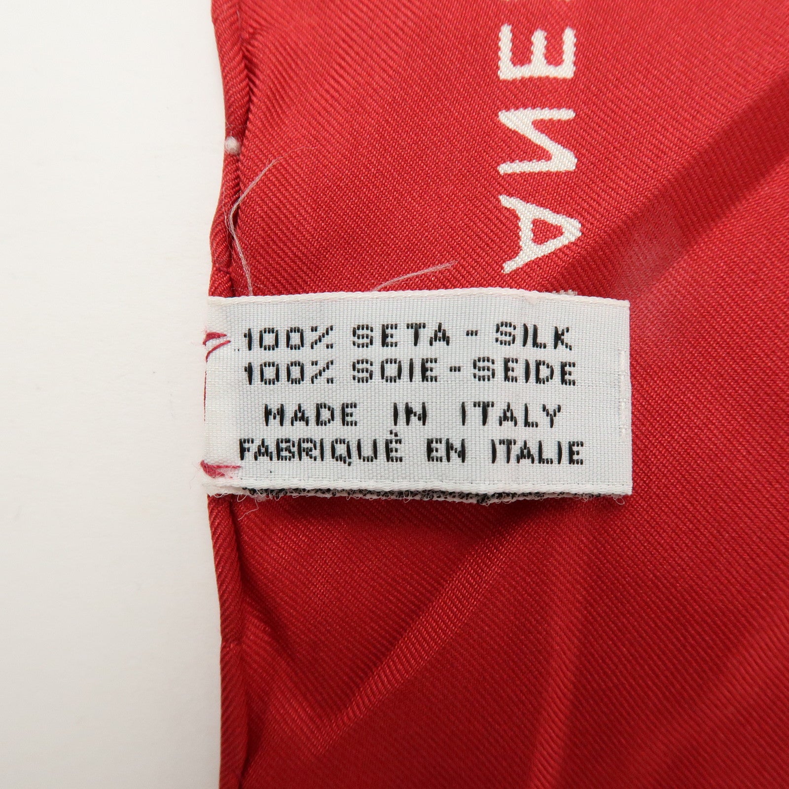 CHANEL COCO Mark Silk 100% Scarf Red White