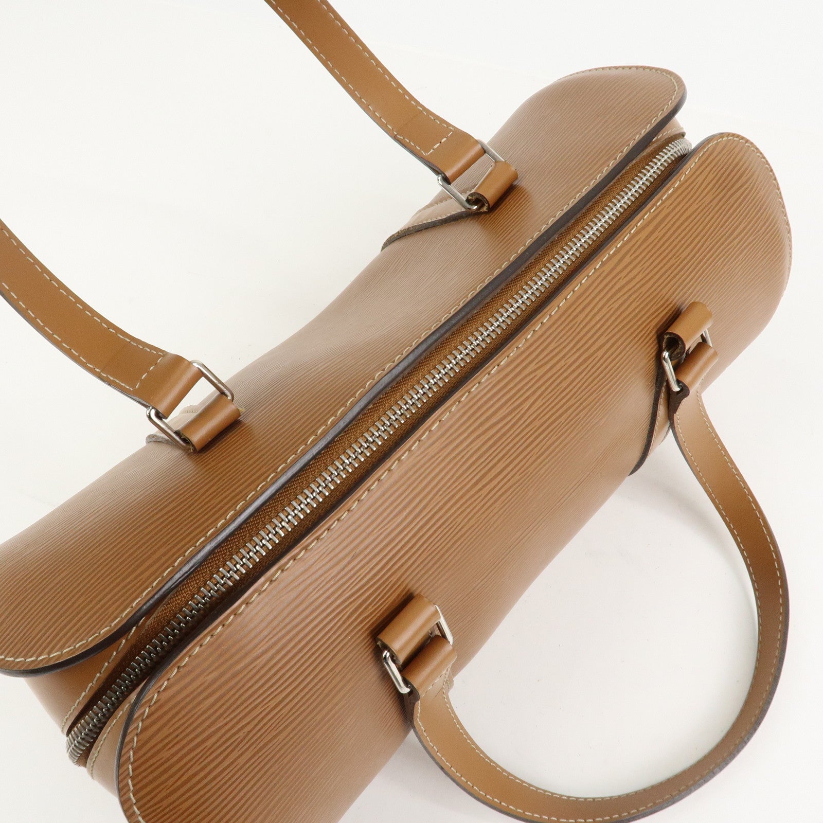 Louis Vuitton Epi Soufflot Hand Bag Shoulder Bag Zipang Gold M52228