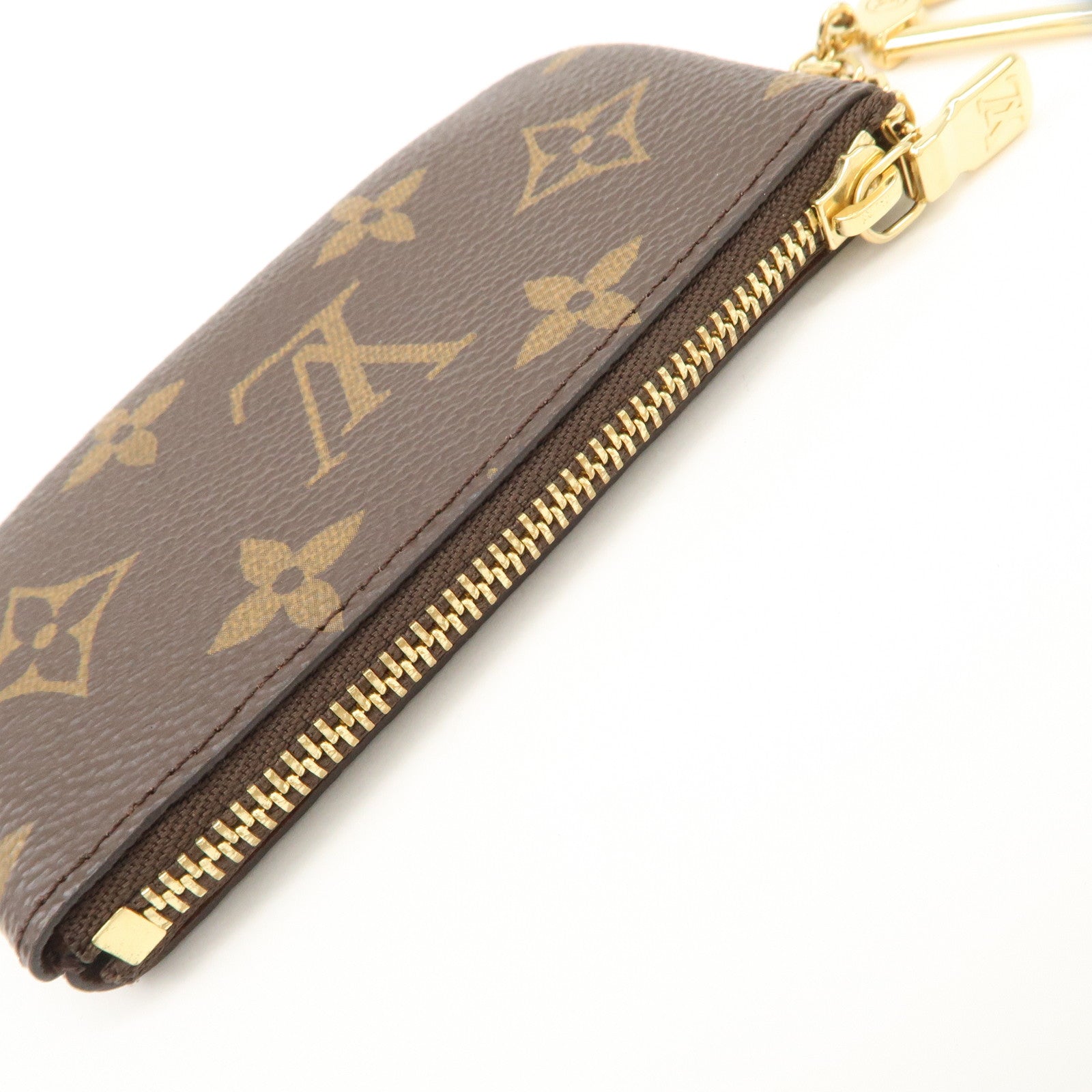 Louis Vuitton Monogram Pochette Cles Coin Case Key Case Brown M62650
