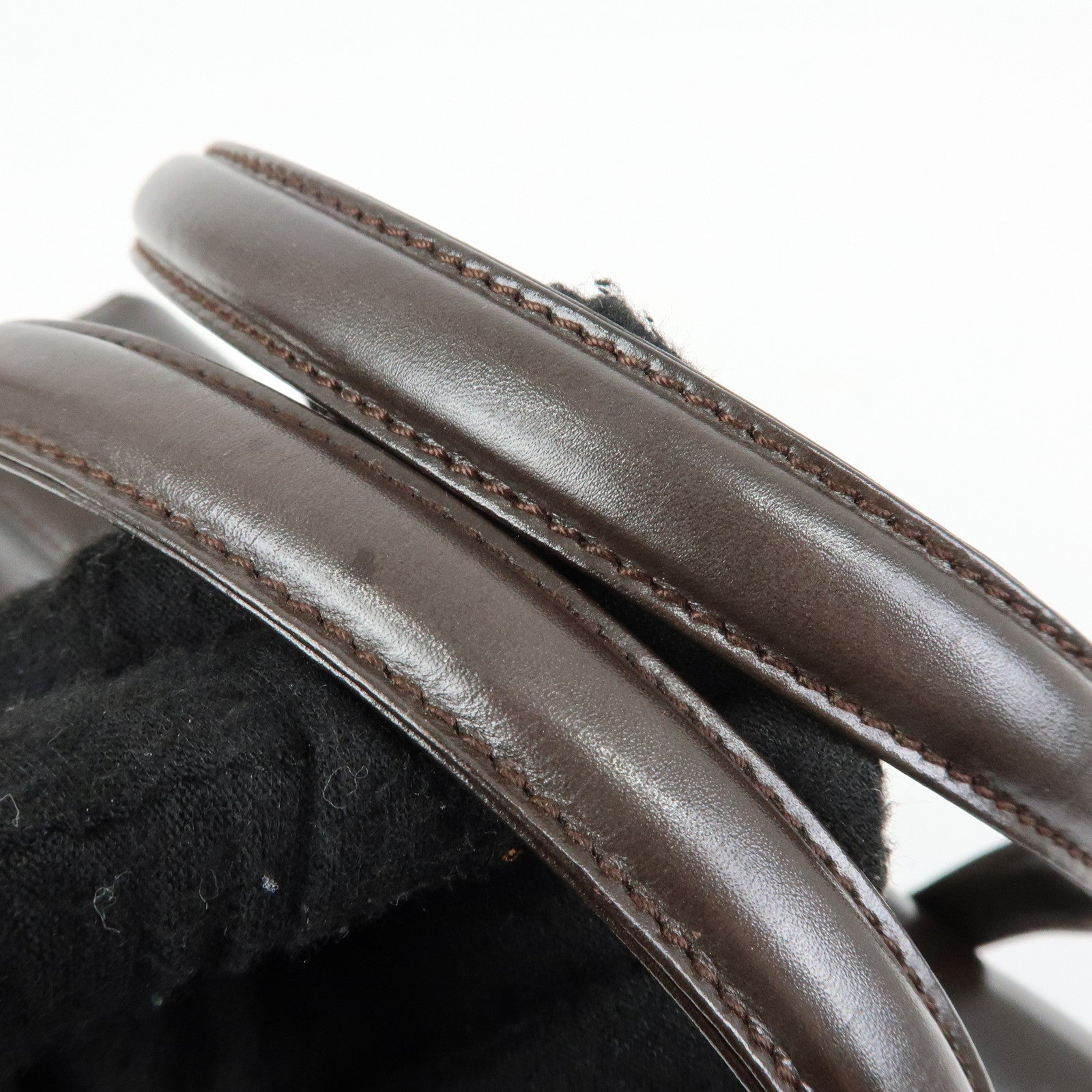 GUCCI Leather Hand Bag Dark Brown 000・1448・0539