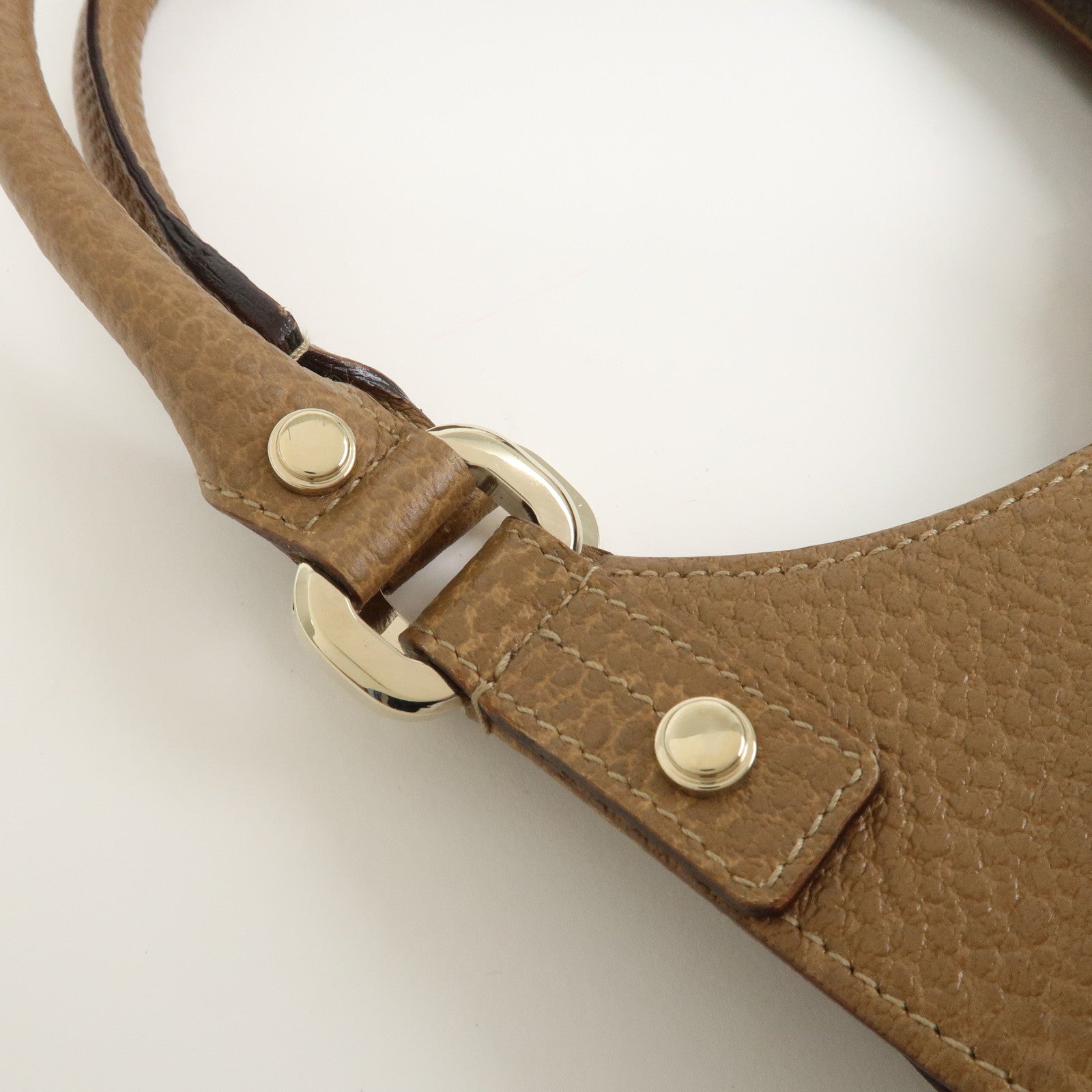 GUCCI Leather Shoulder Bag Hand Bag Brown 130995