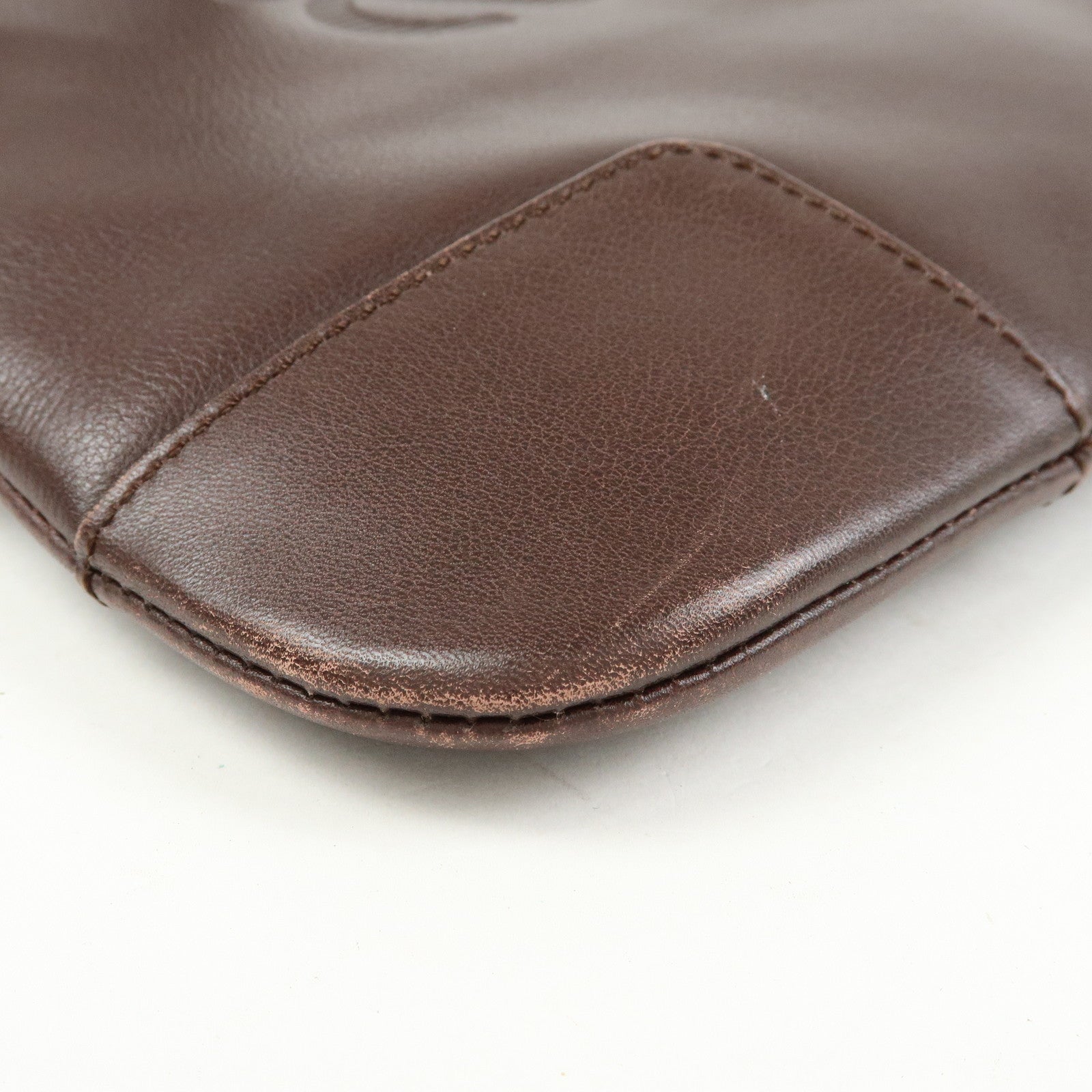 LOEWE Anagram Leather Shoulder Bag Crossbody Bag Brown