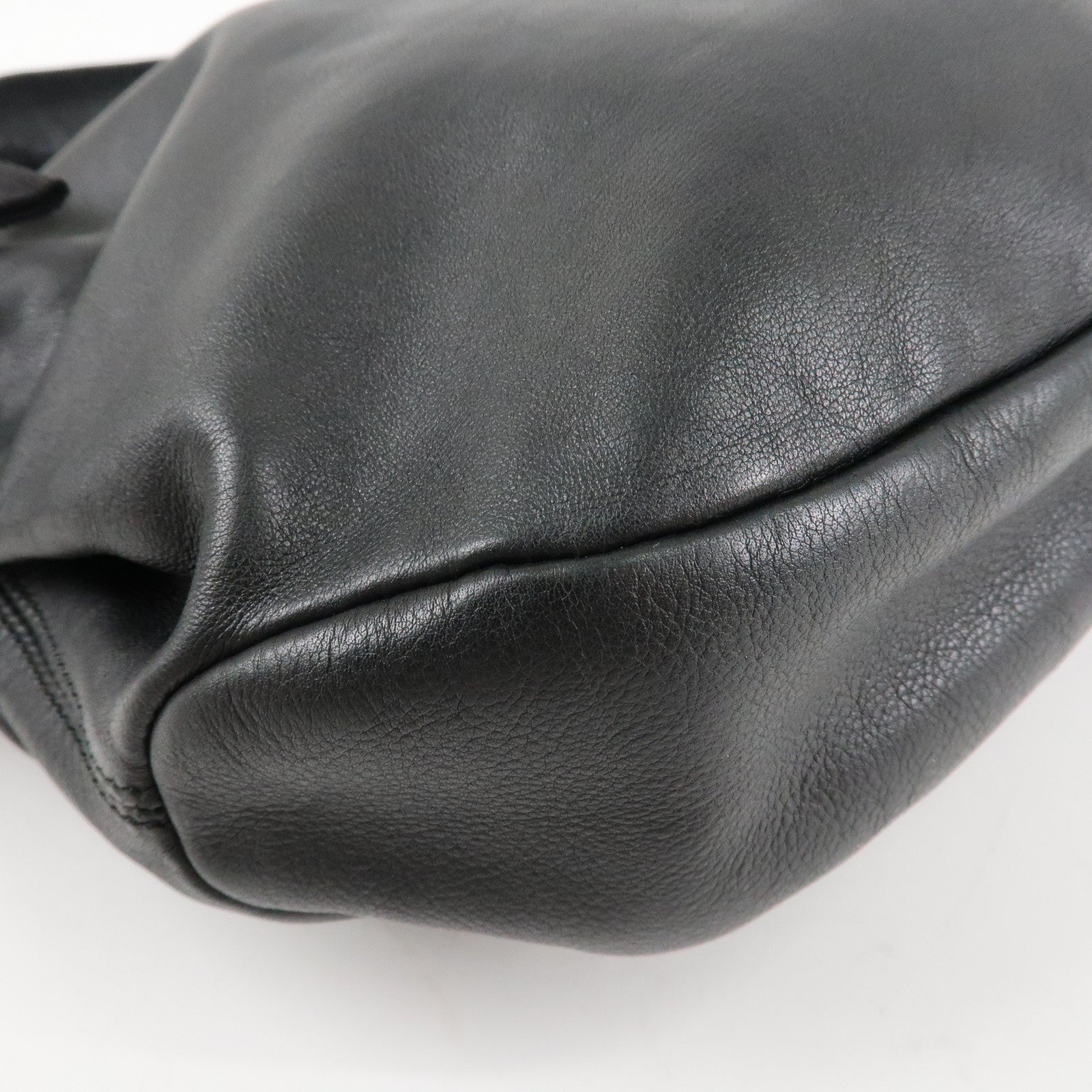 Ferragamo Vara Ribbon Leather Shoulder Bag Hand Bag Black Used