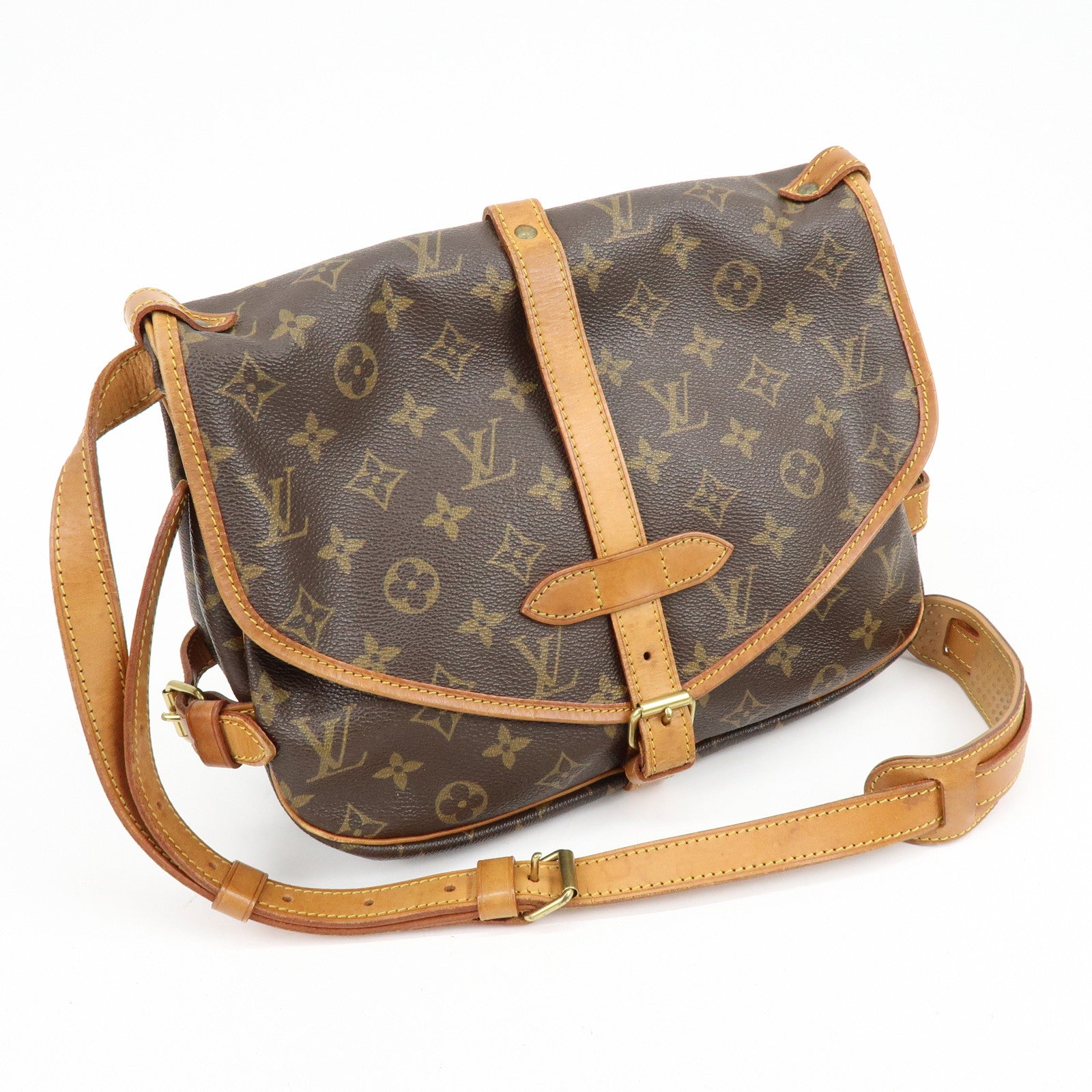 Louis Vuitton Monogram Saumur 30 Canvas Shoulder Bag Brown M42256