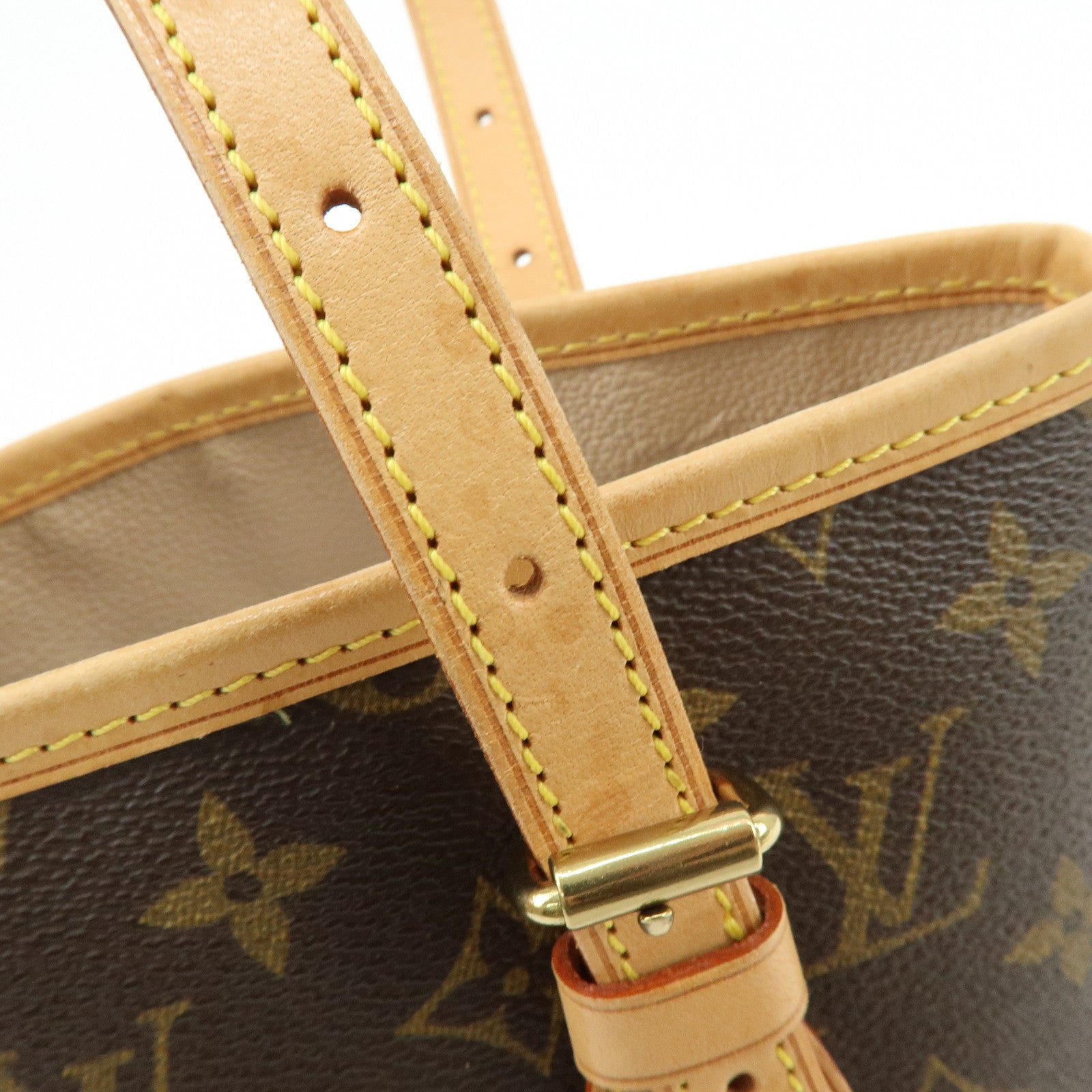 Louis Vuitton Monogram Canvas Bucket PM Hand Bag Brown M42238
