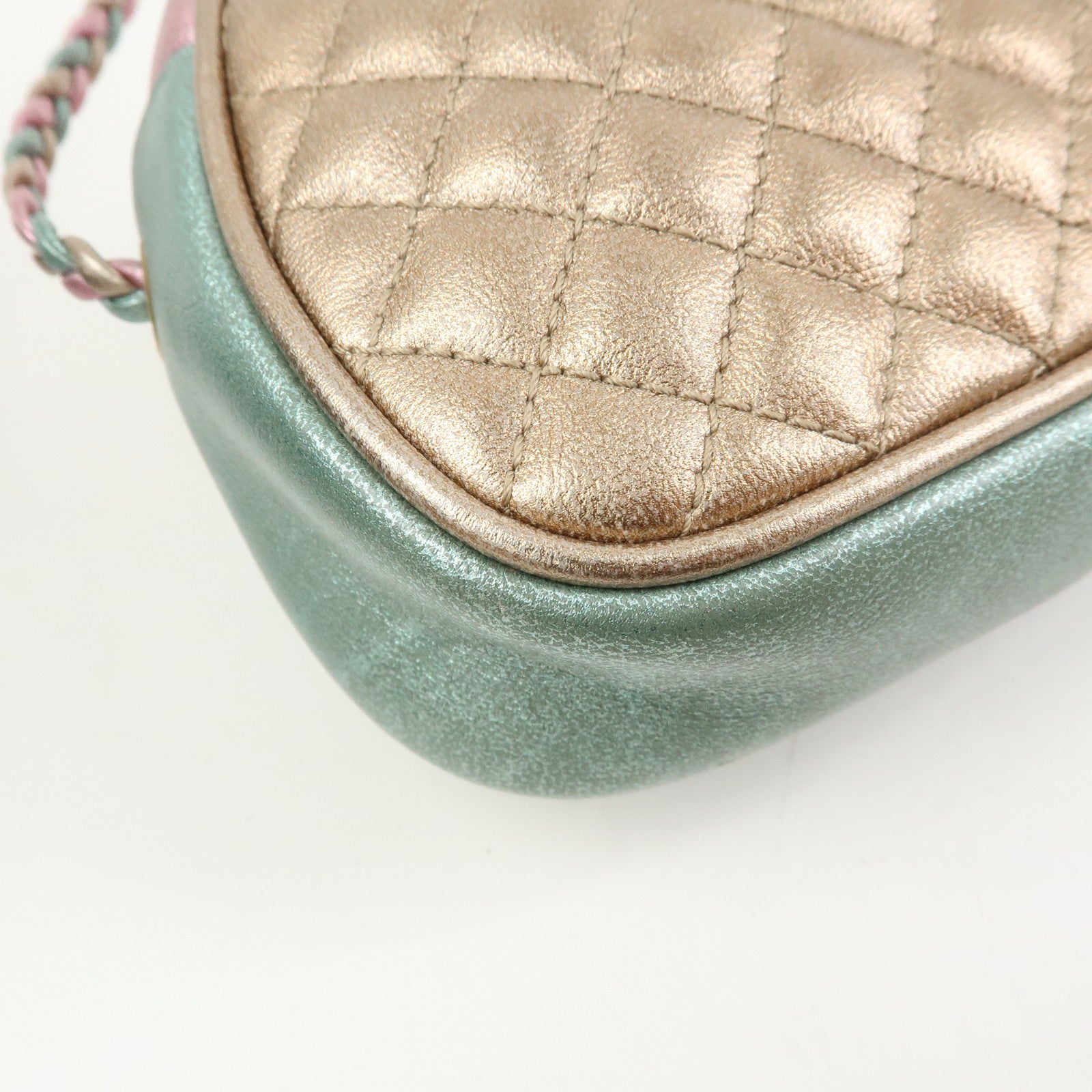 GUCCI Horsebit Laminated Quilting Leather Shoulder Bag Pink 534951