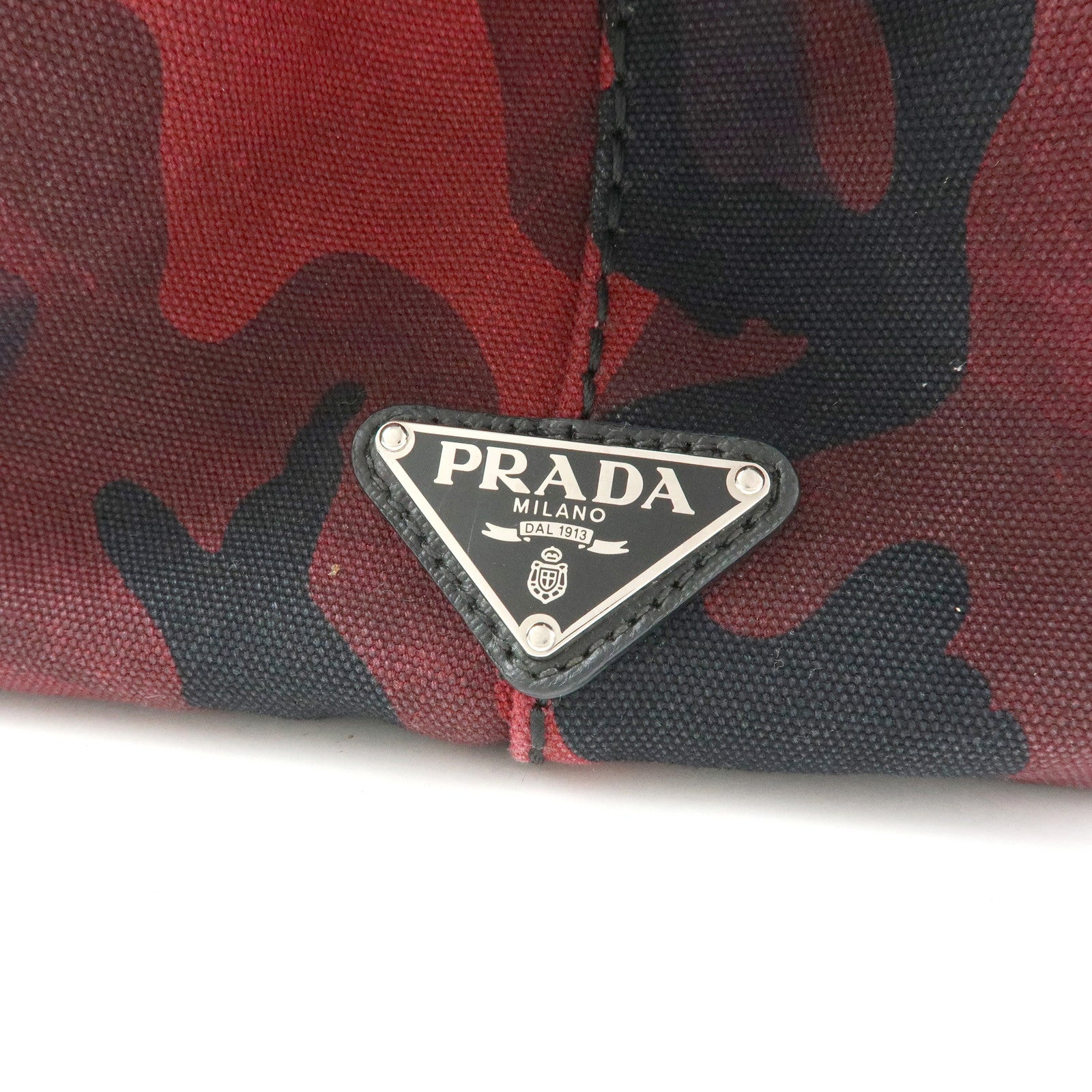PRADA Triangle Logo Canapa 2Way Tote Hand Bag Camouflage BN2642