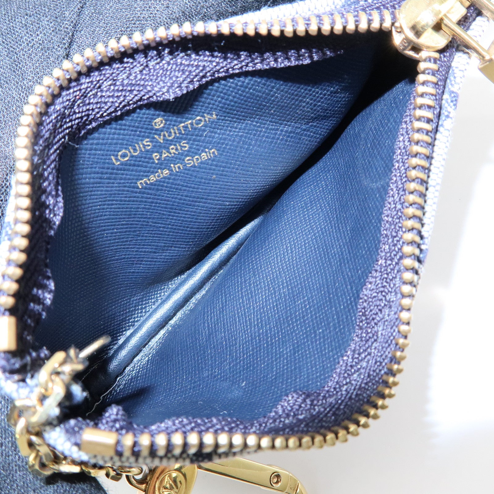 Louis Vuitton Monogram Mini Pochette Cles Coin Case Blue M92236
