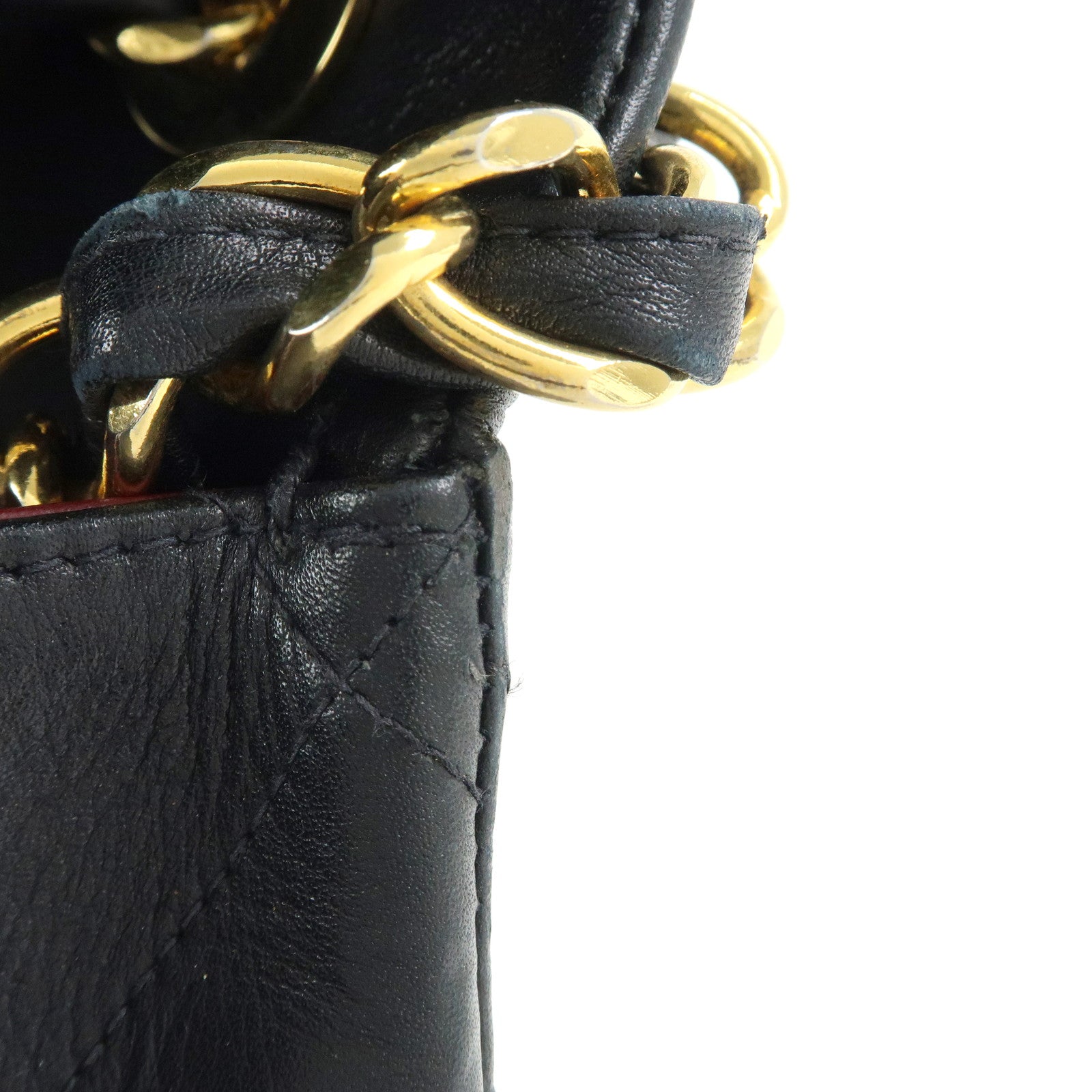 CHANEL Jumbo Matelasse 34 Lamb Skin Flap Shoulder Bag Black A01094