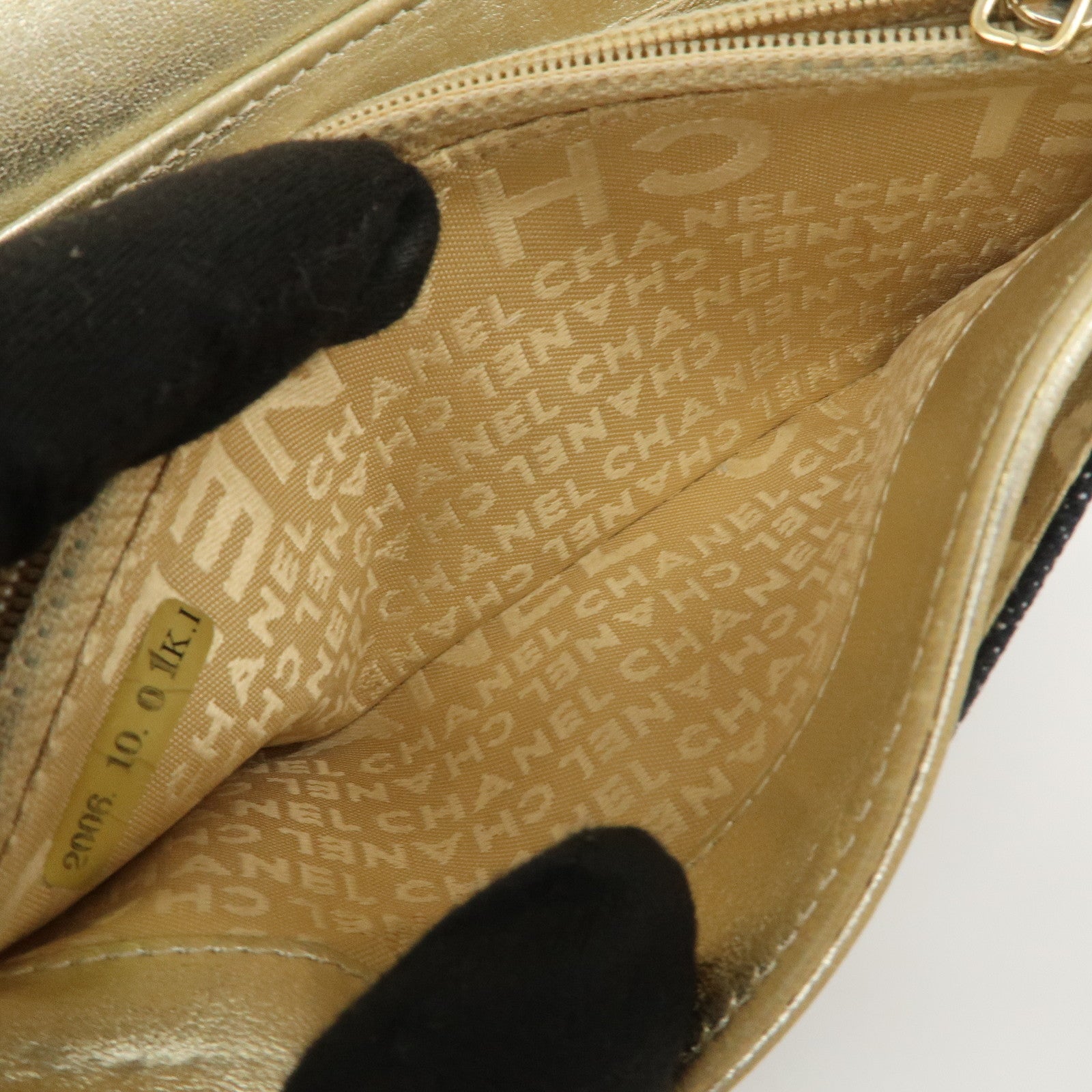 CHANEL COCO Mark Denim Bi-fold Compact Wallet Blue A31991