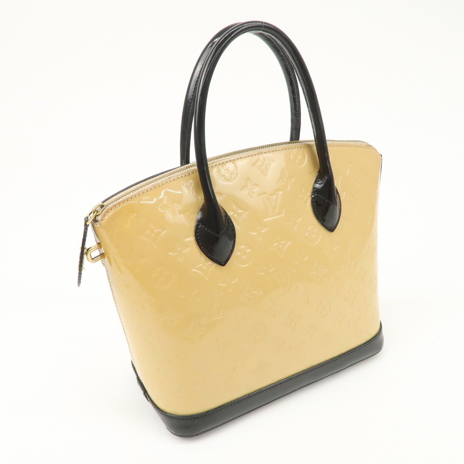 Louis Vuitton Monogram Verni Lockit PM Hand Bag Dune M90251 Used