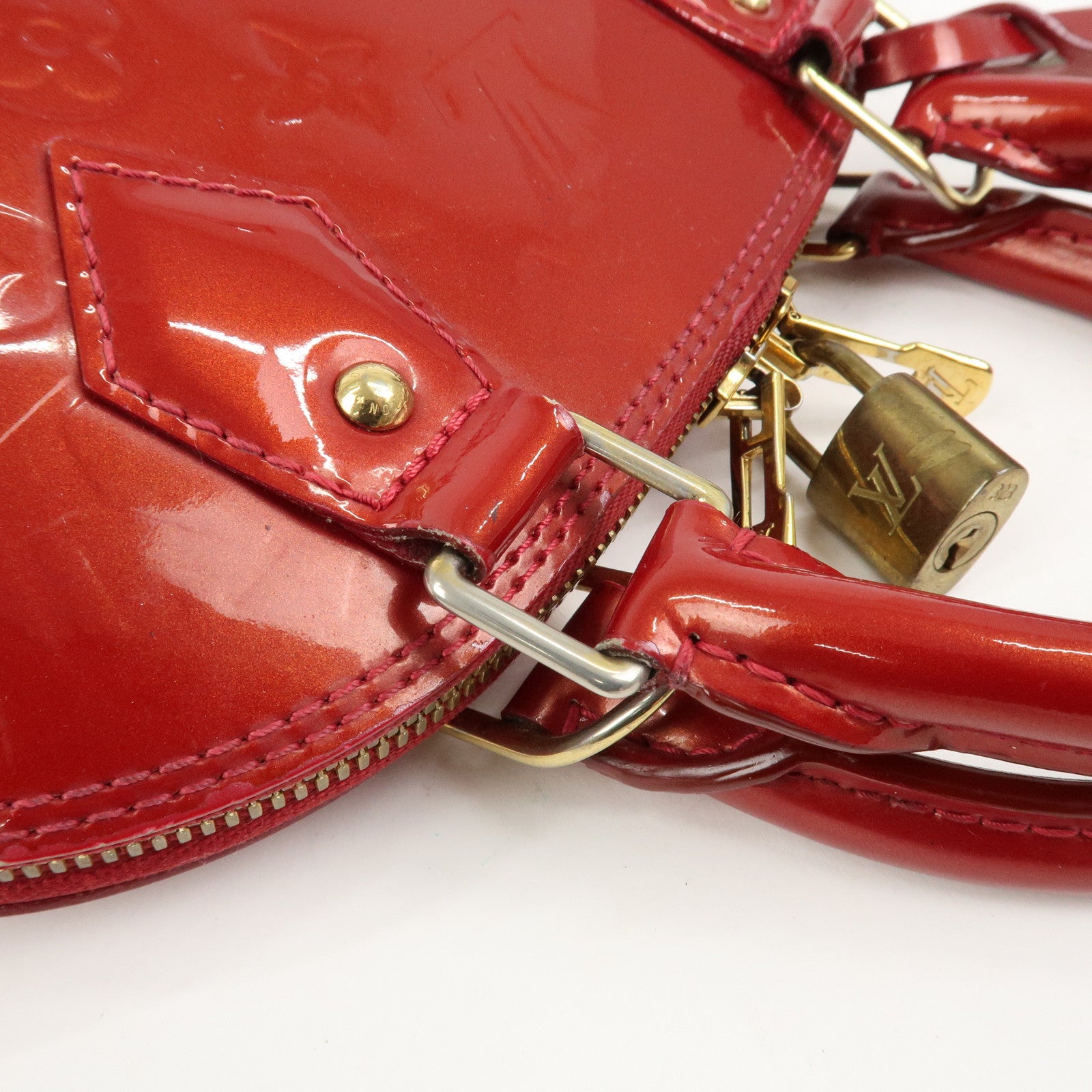 Louis Vuitton Monogram Vernis Alma BB 2Way Bag Red M91606
