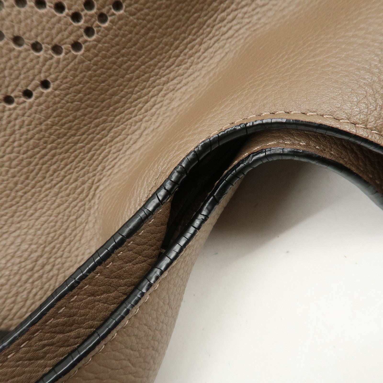 LOEWE Dunas Anagram Calfskin Shoulder Bag Hand Bag Brown