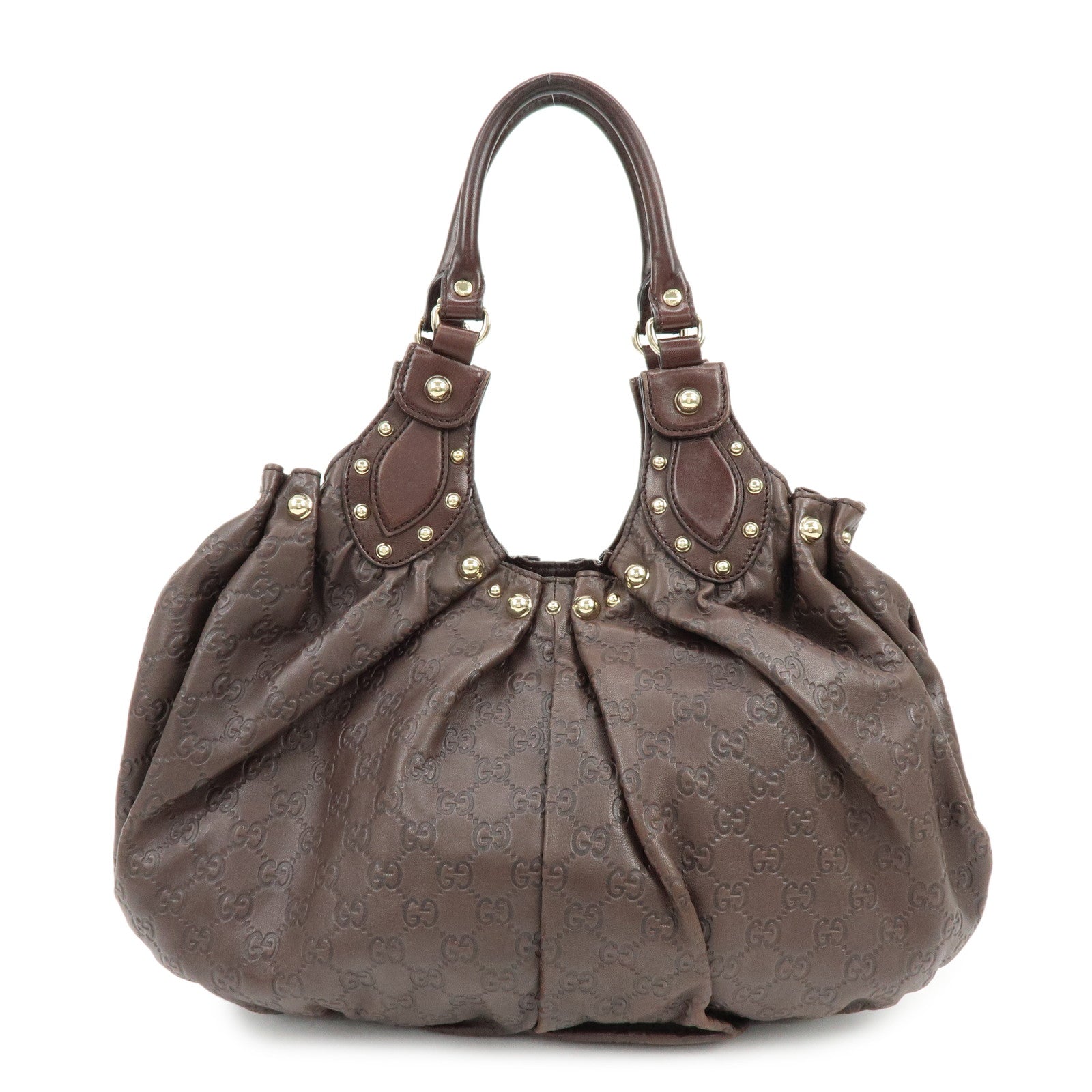 GUCCI Guccissima Leather Tote Bag Shoulder Bag Dark Brown 203624