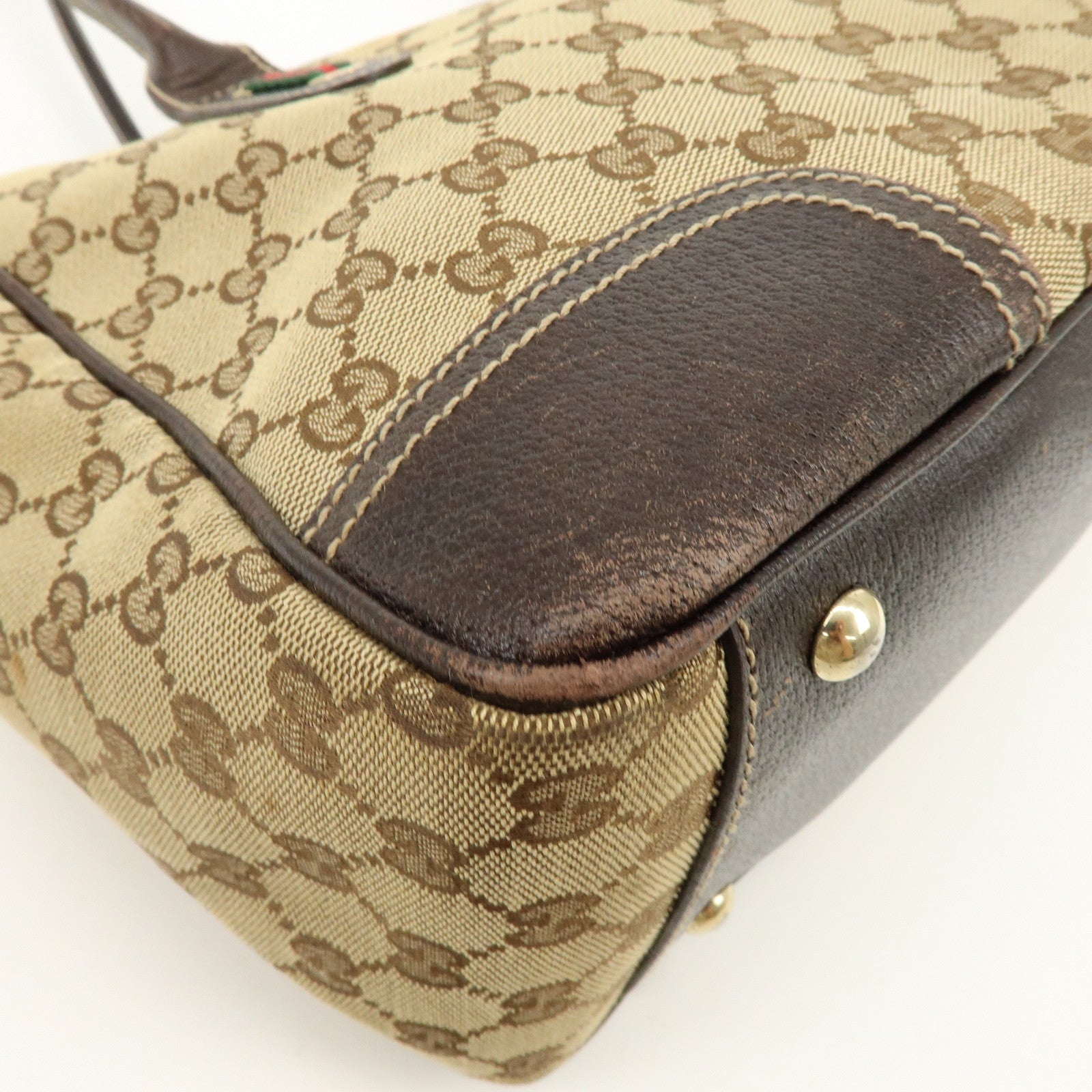 GUCCI Sherry Princy GG Canvas Leather Tote Bag Shoulder Bag 177052