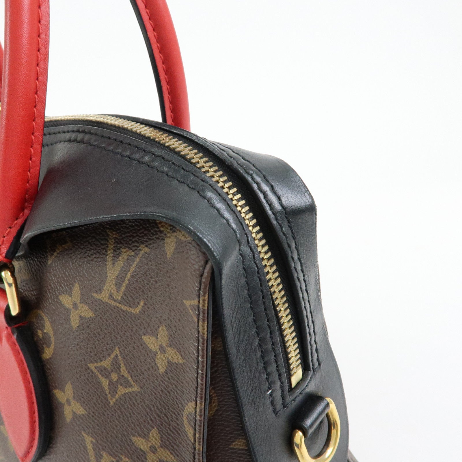 Louis Vuitton Monogram Tuileries Tote 2Way Bag Brown Red M41454