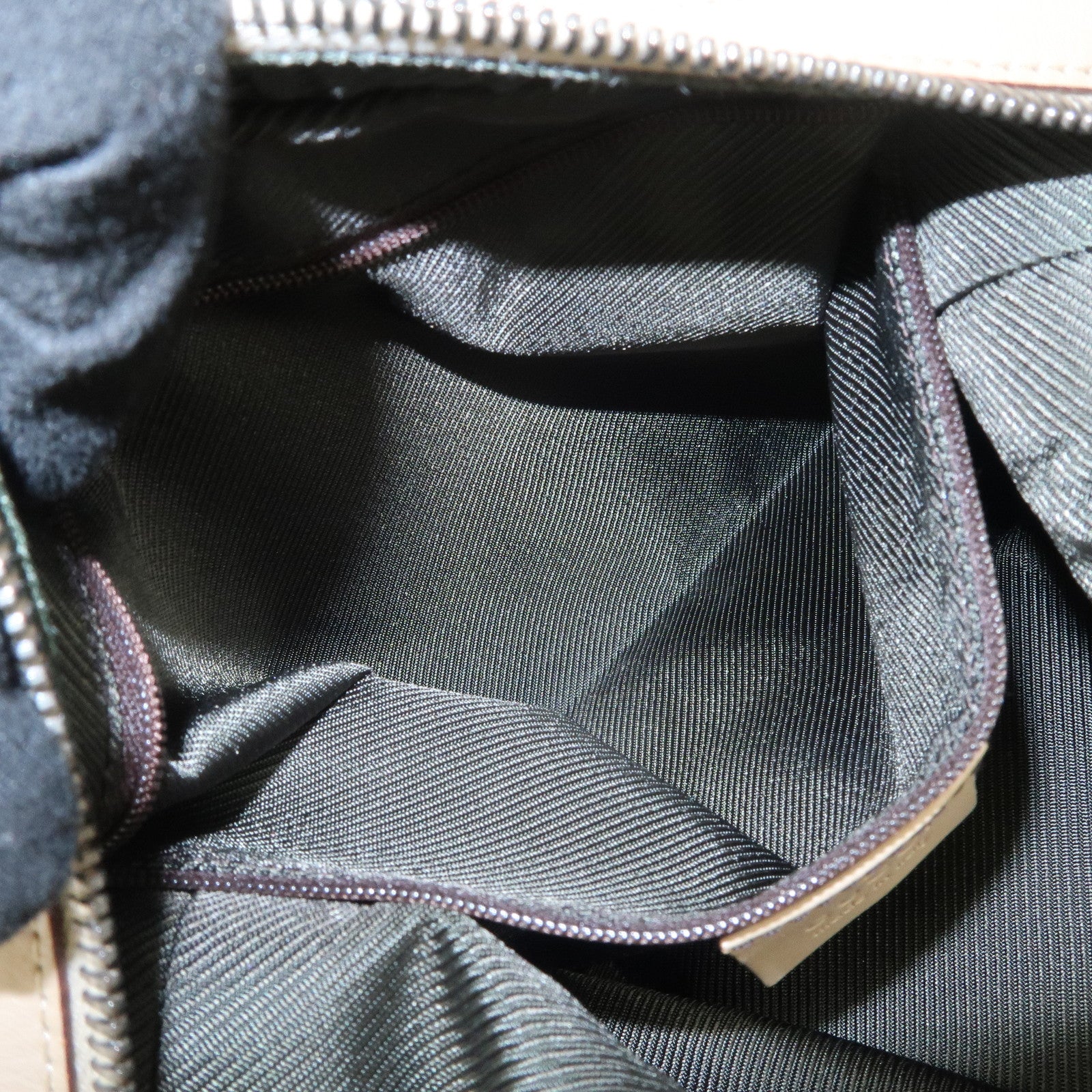 GUCCI GG Canvas Leather Shoulder Bag Hand Bag Beige Silver