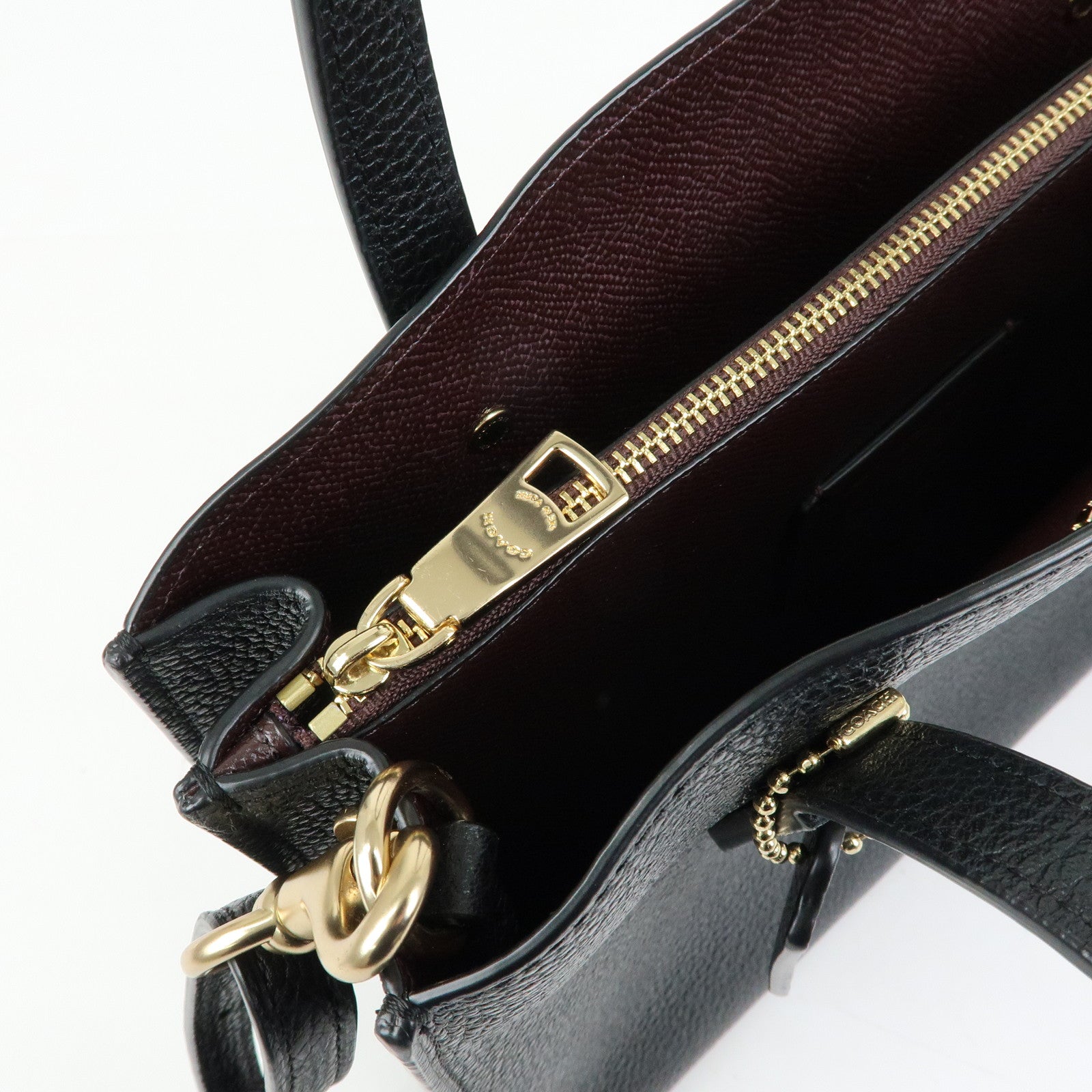 COACH Charlie Carryall 28 Leather 2Way Shoulder Bag Hand Bag Black