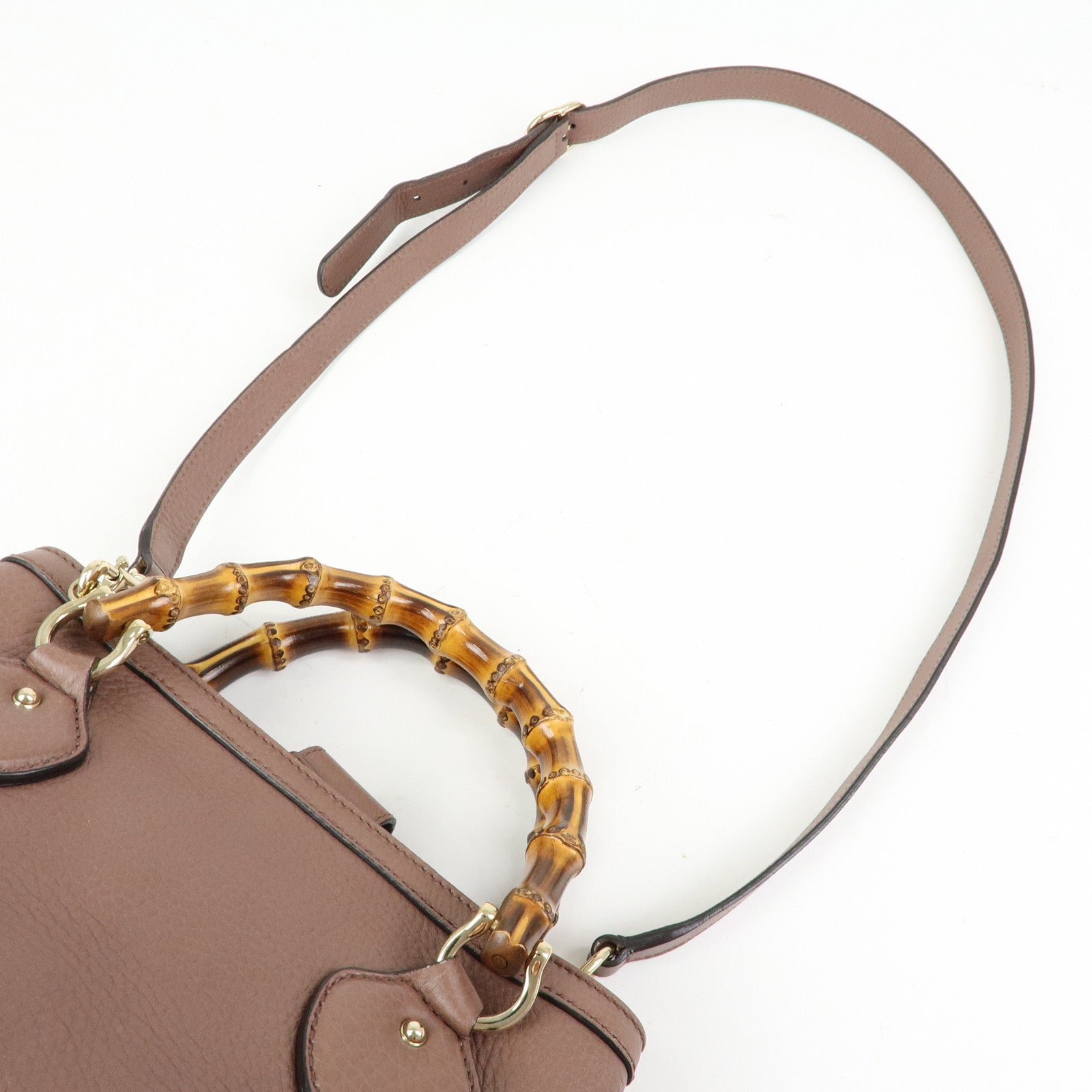 GUCCI Bamboo Diana Leather 2Way Shoulder Bag Hand Bag Brown 308360