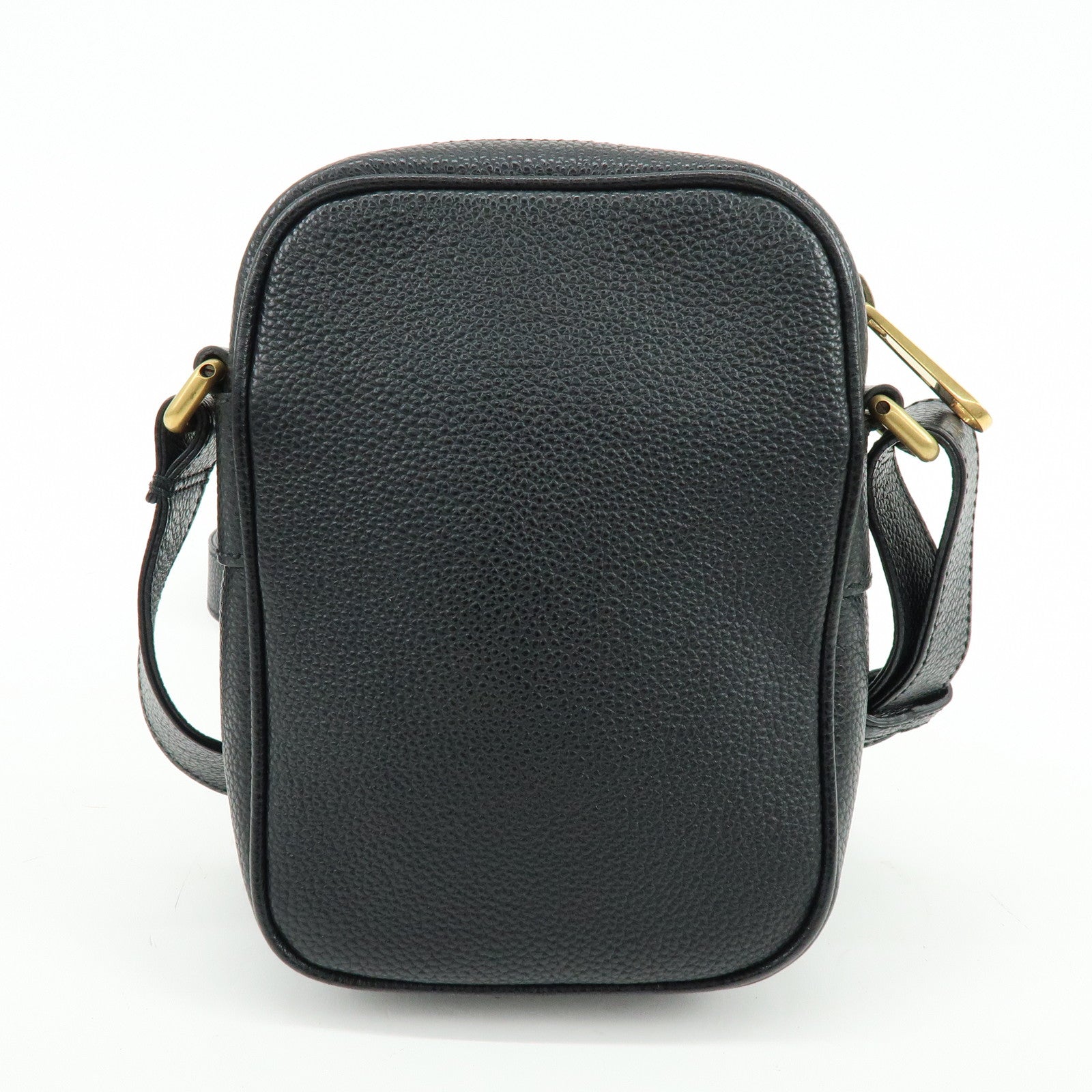 GUCCI Sherry Calf Leather Vintage Logo Shoulder Bag Black 574803