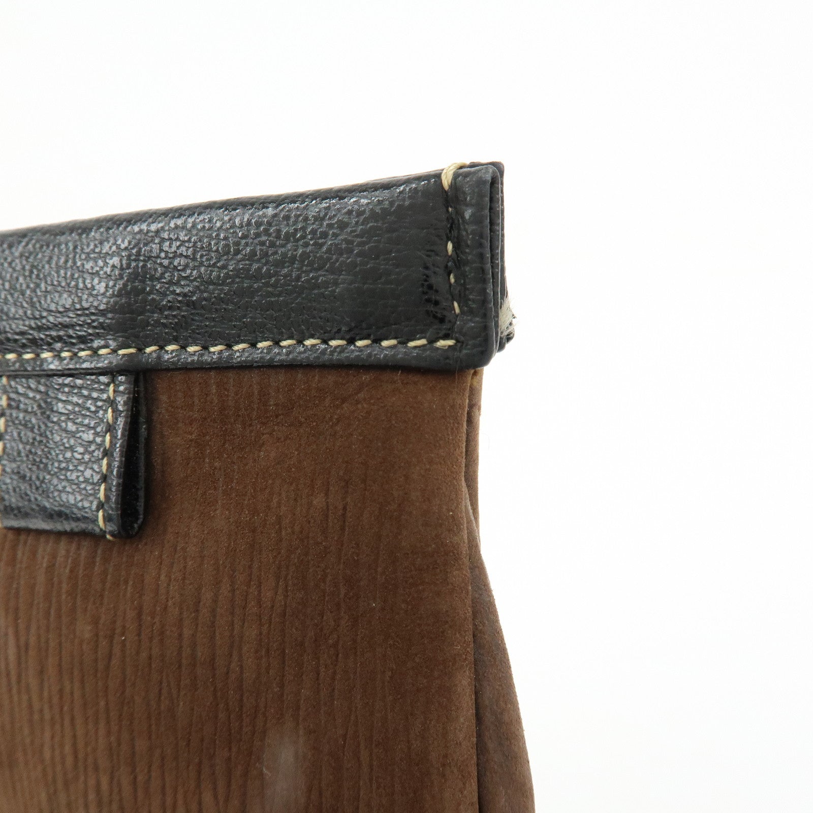 LOEWE Velazquez Suede Leather Pouch Glasses Case Brown Black