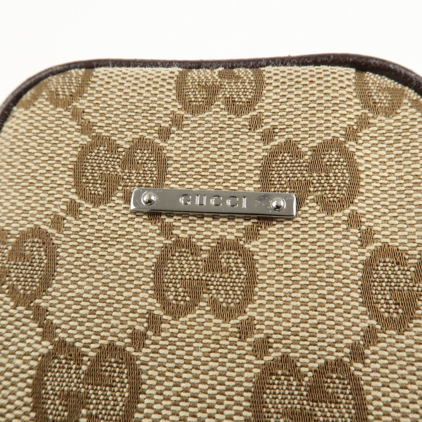 GUCCI GG Canvas Leather Cigarette Case Beige Brown 115249