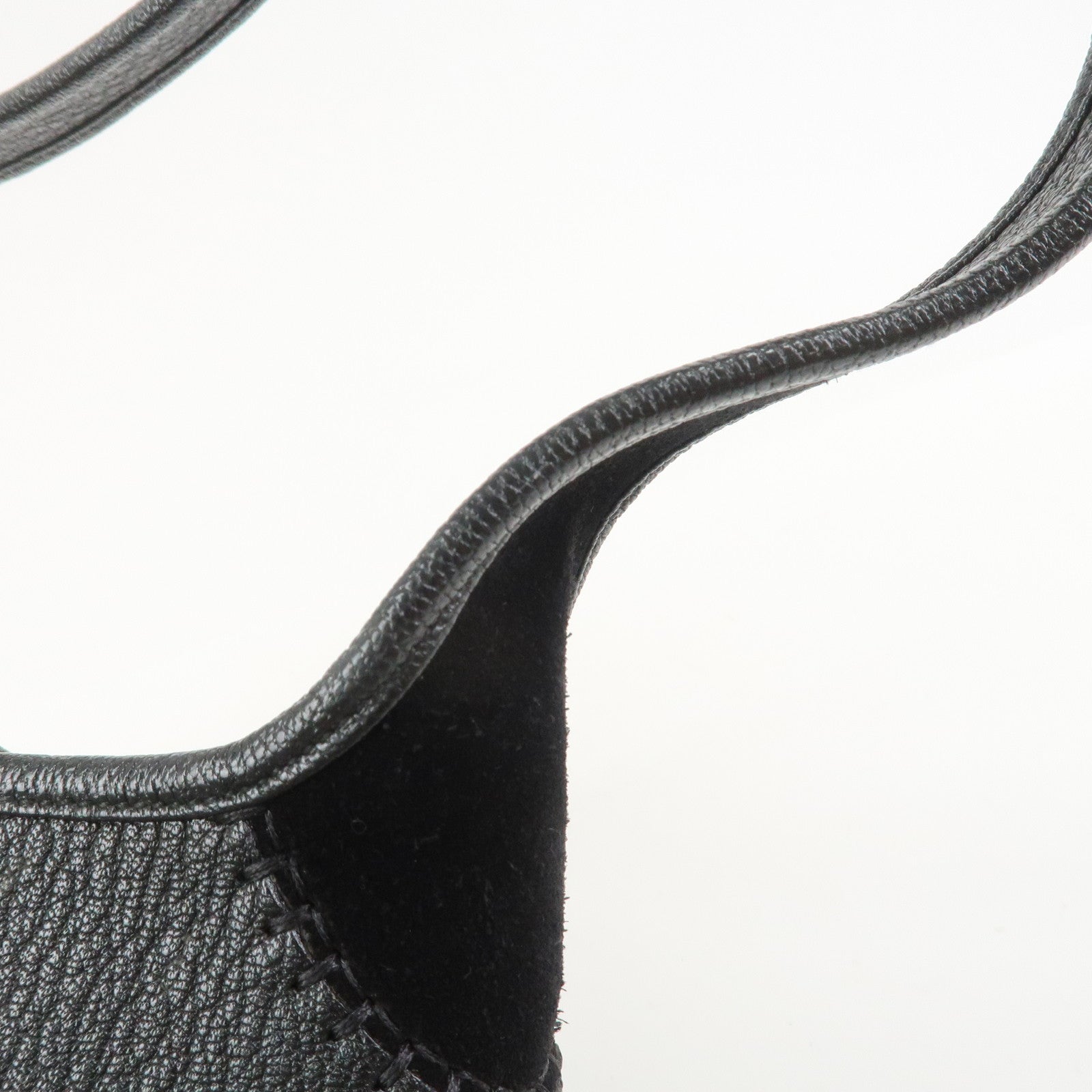 Ferragamo Leather Suede Shoulder Bag Hand Bag Black