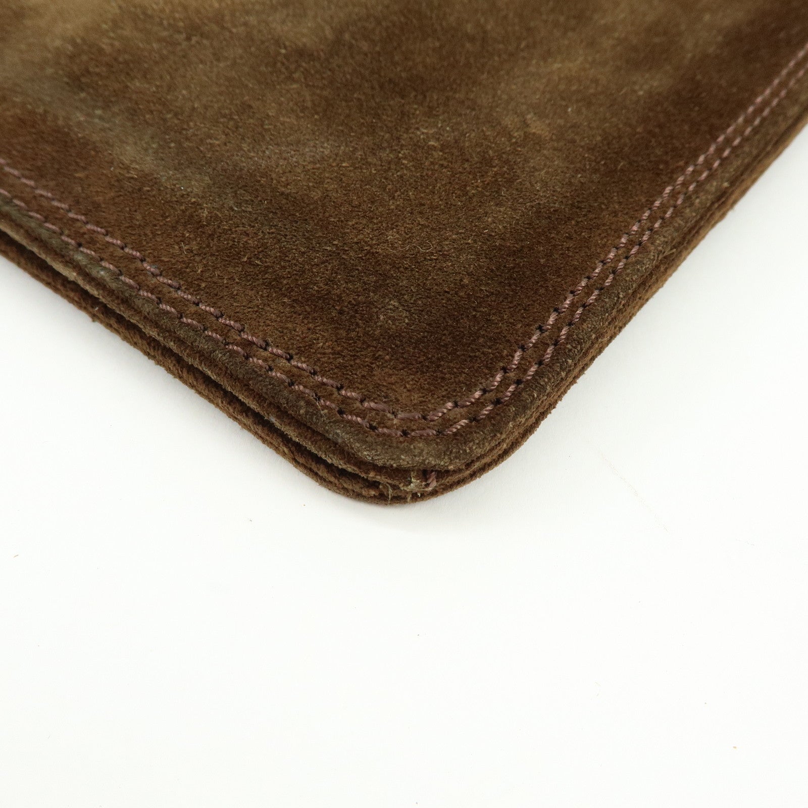 CHANEL Suede Shoulder Bag Crossbody Bag Brown