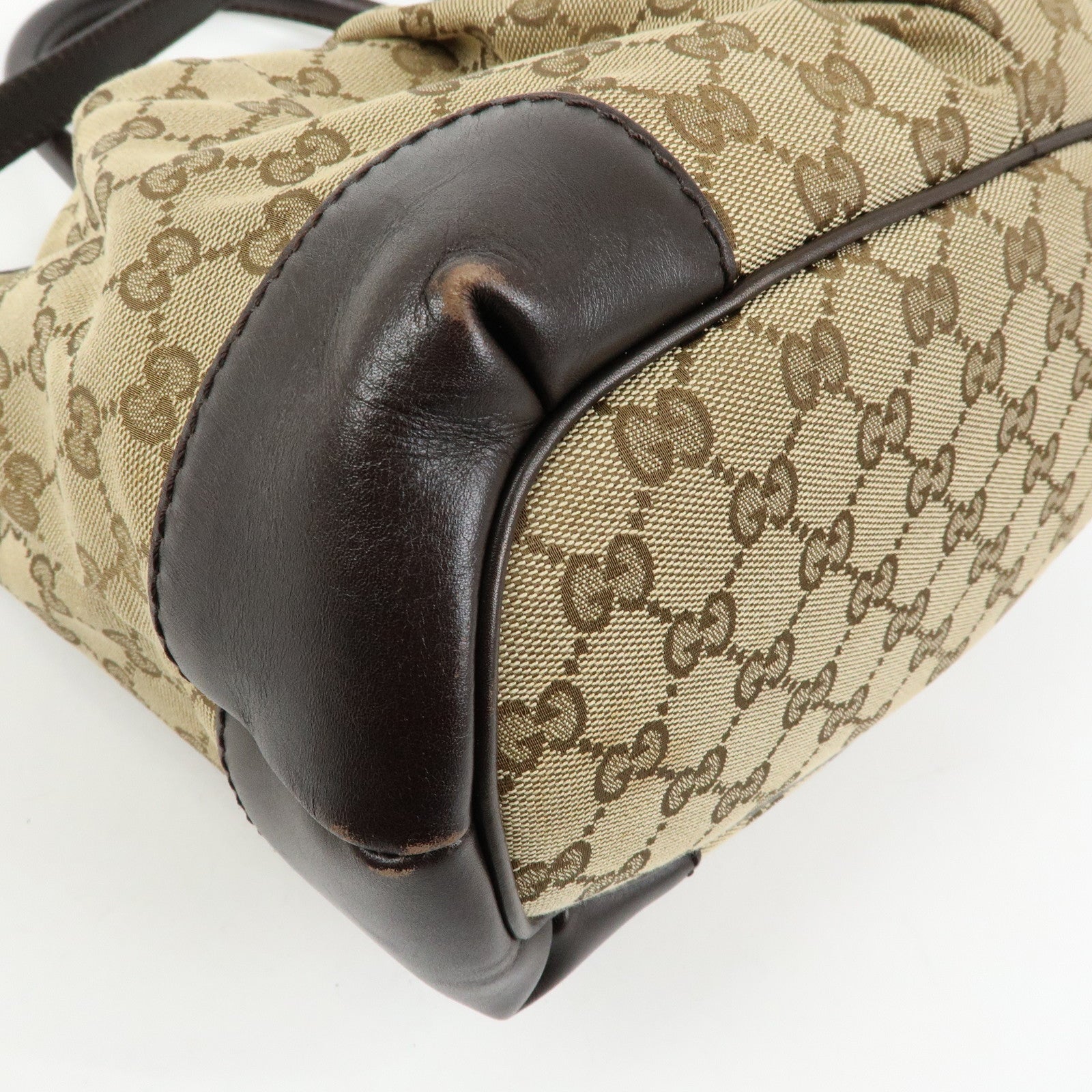 GUCCI Sukey Interlocking G GG Canvas Leather 2Way Bag Brown 247902