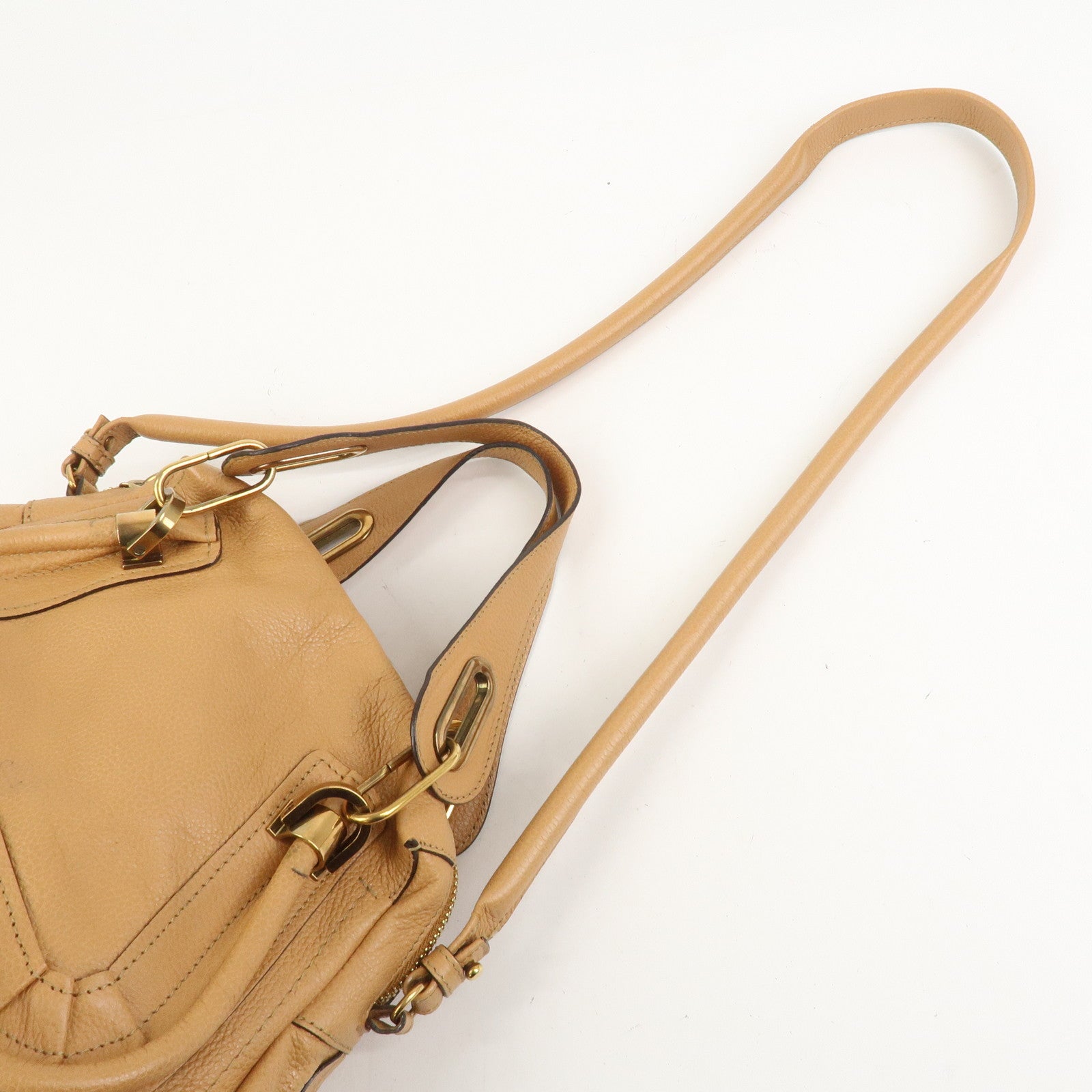 Chloe Paraty Leather 2Way Bag Shoulder Bag Hand Bag Brown