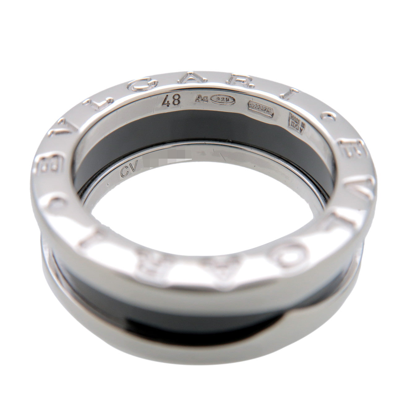 BVLGARI B-Zero1 Save the Children SV925 Ceramic Ring #48 US4 Black
