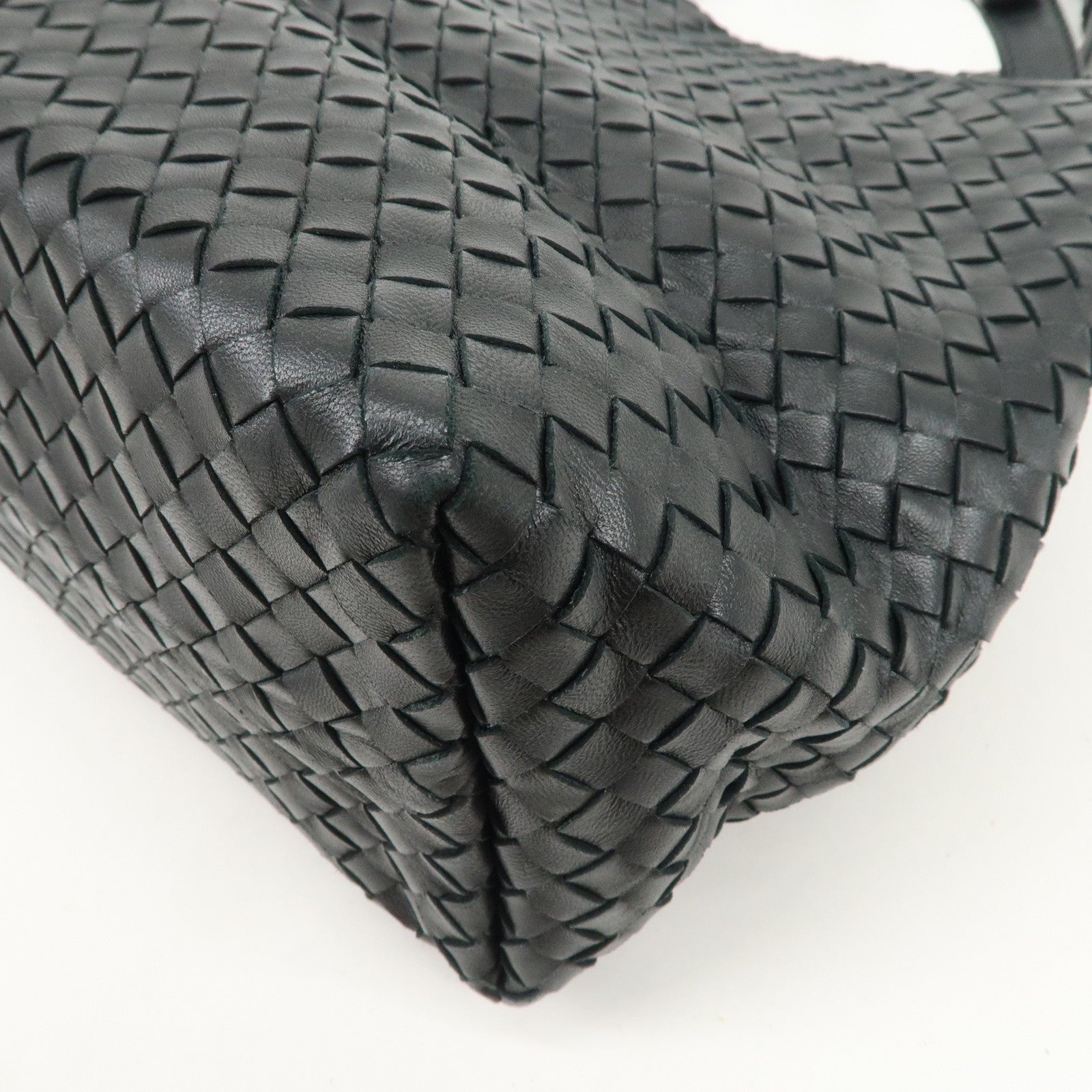 BOTTEGA VENETA Intrecciato Leather Tote Bag Hand Bag Black