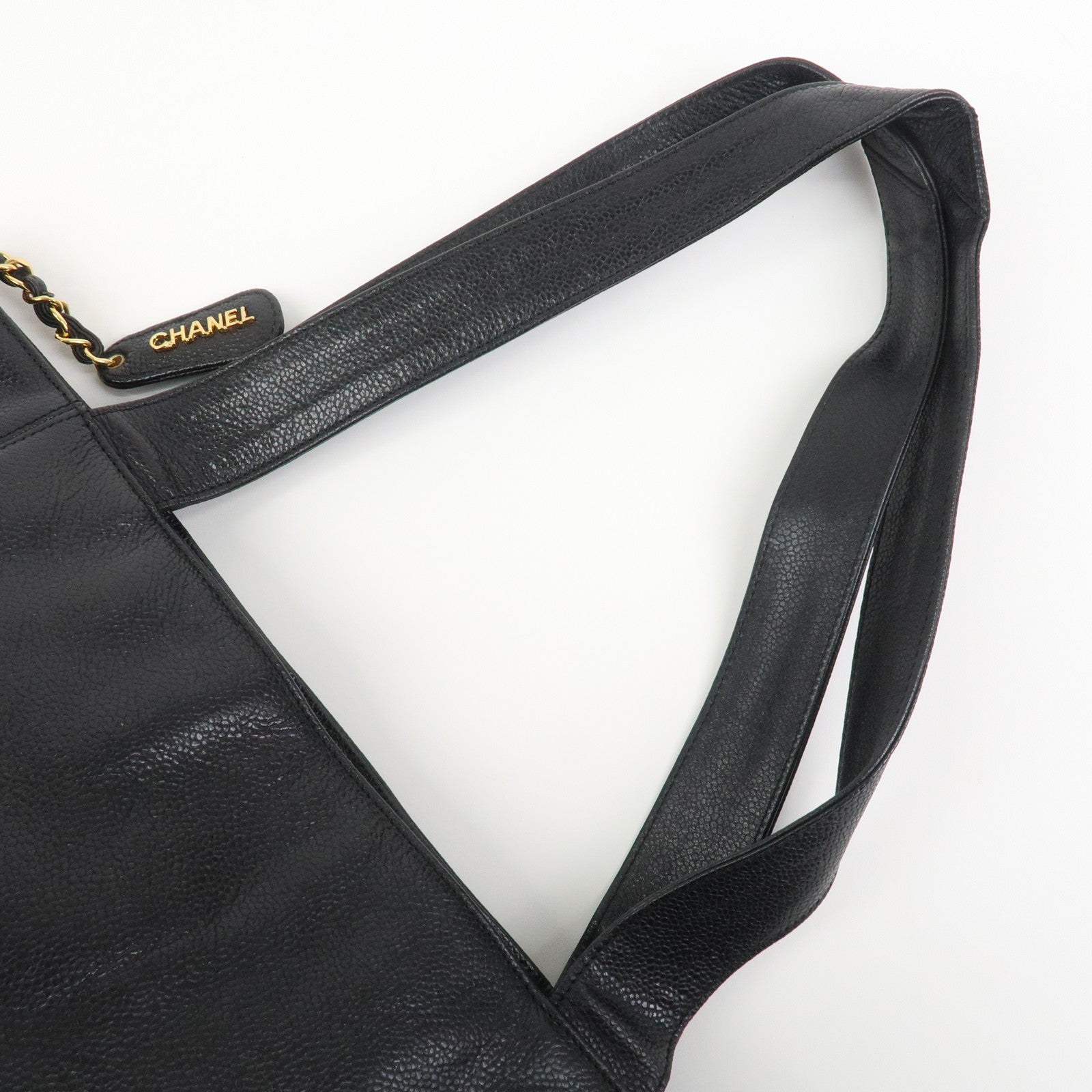 CHANEL COCO Mark Caviarskin Tote Bag Shoulder Bag Hand Bag Black