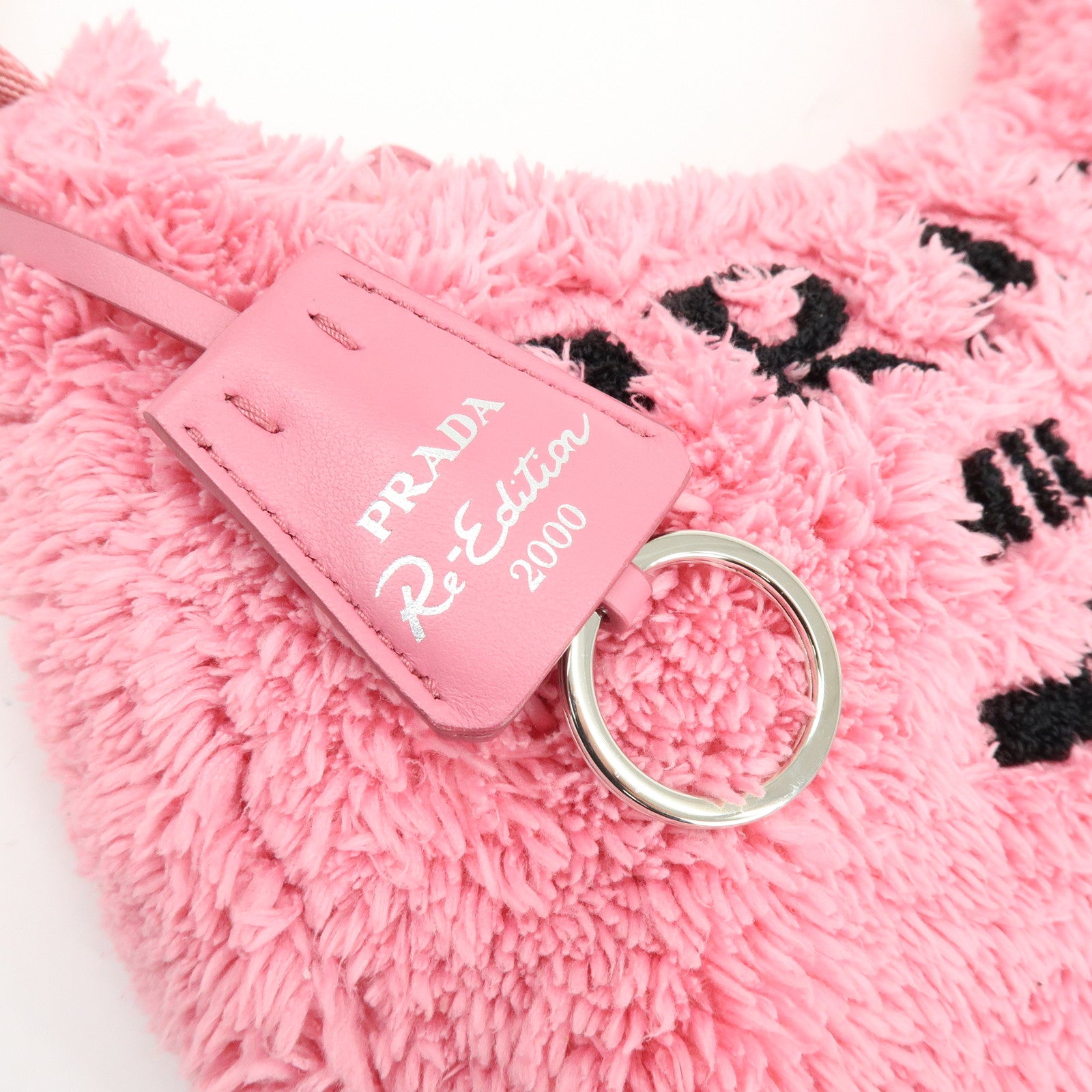 PRADA Triangle Logo Re-edition 2000 Polyester Hand Bag Pink 1NE515