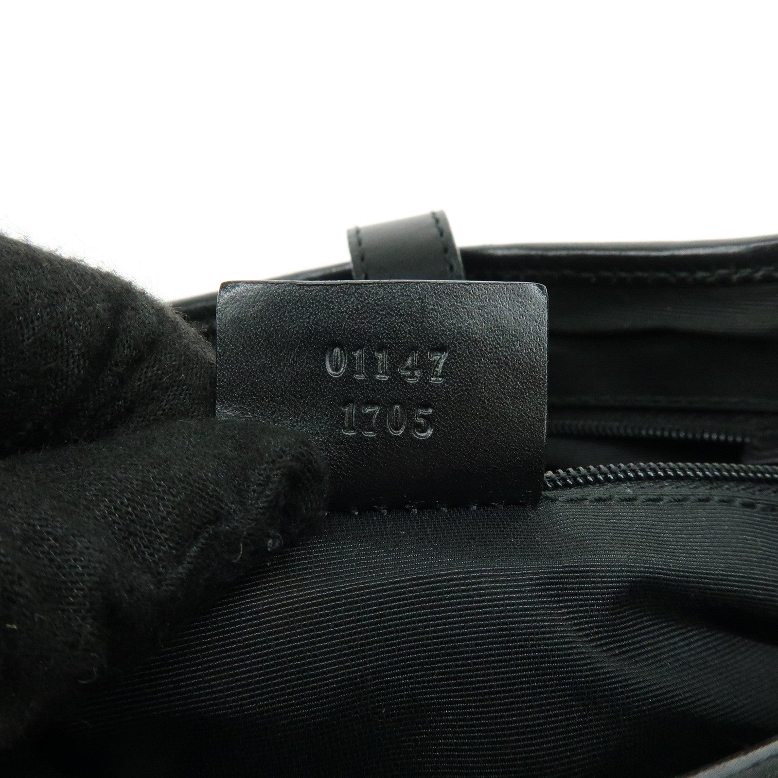 GUCCI Jackie GG Canvas Leather Shoulder Bag Hand Bag Black 01147