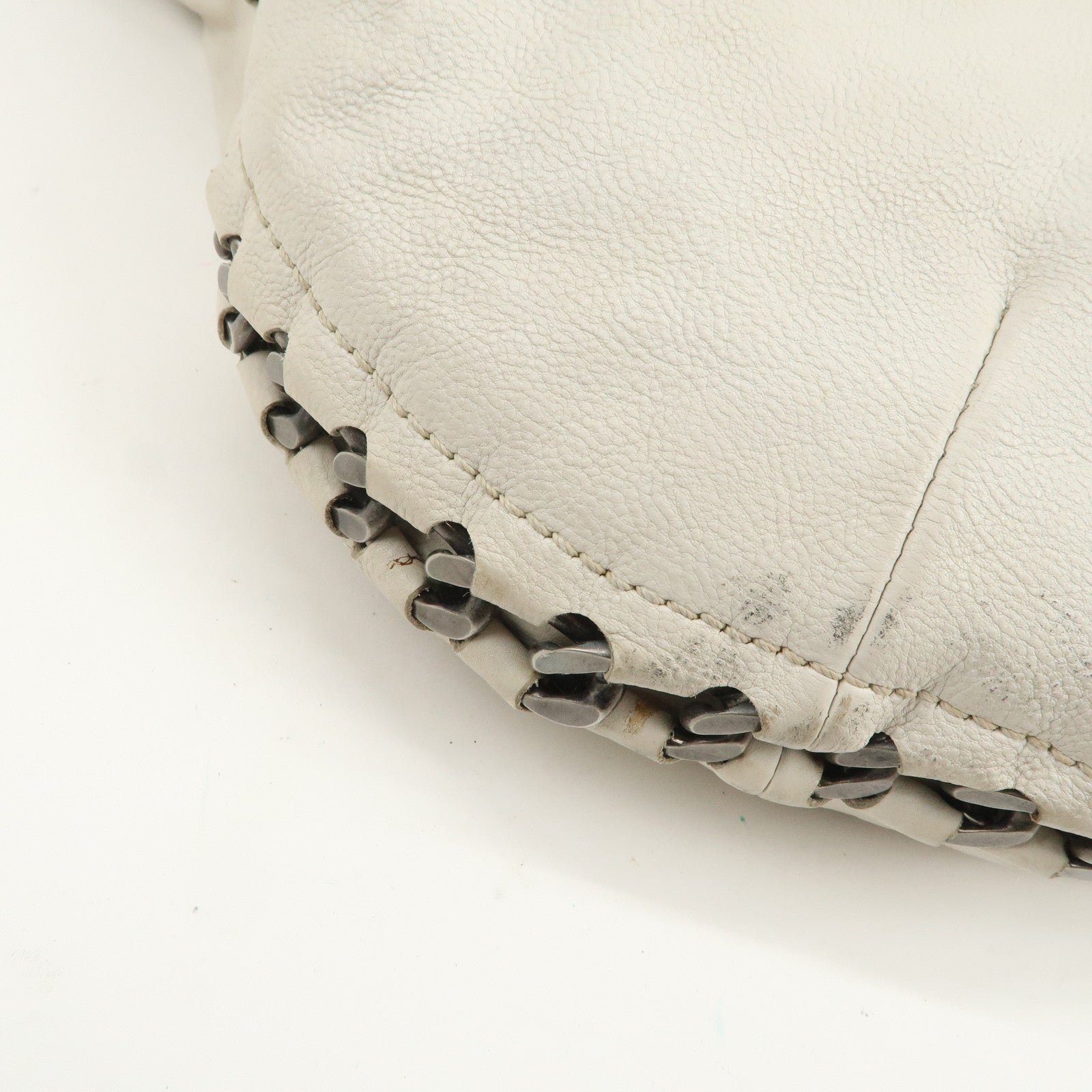 CHANEL COCO Mark Caviarskin Chain Tote Bag Shoulder Bag Ivory