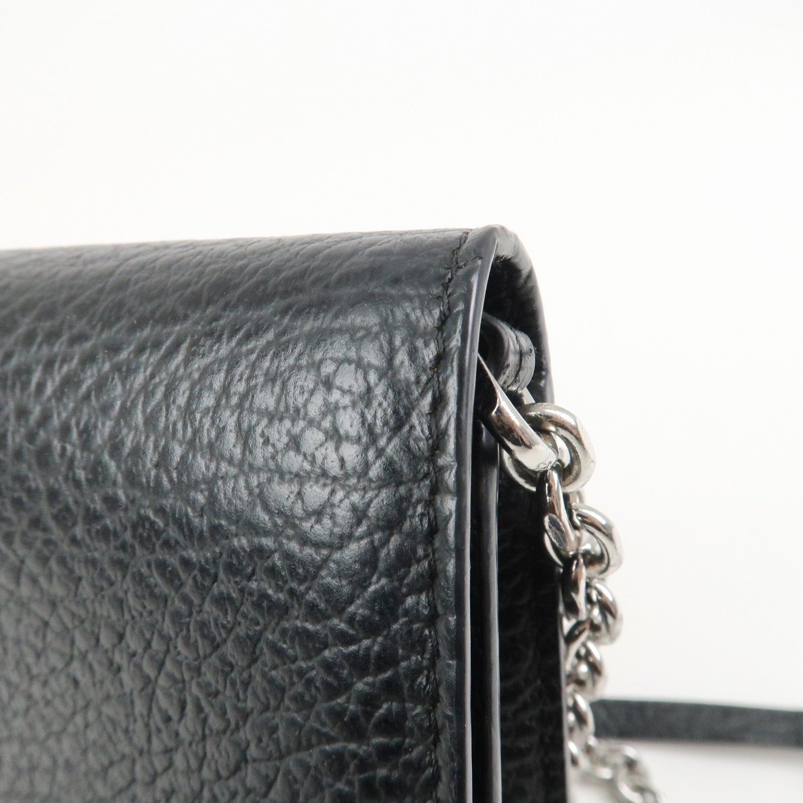 Maison Margiela Leather Shoulder Bag 4 Stitches Chain Wallet Black