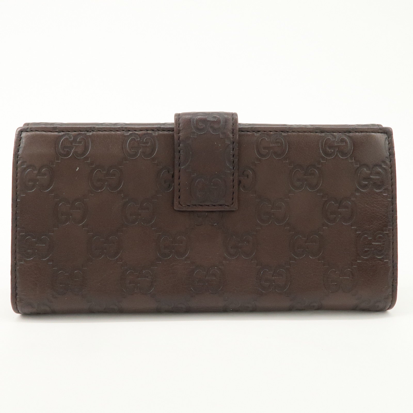 GUCCI Guccissima Leather W Hook Bi-Fold Long Wallet Brown 112715