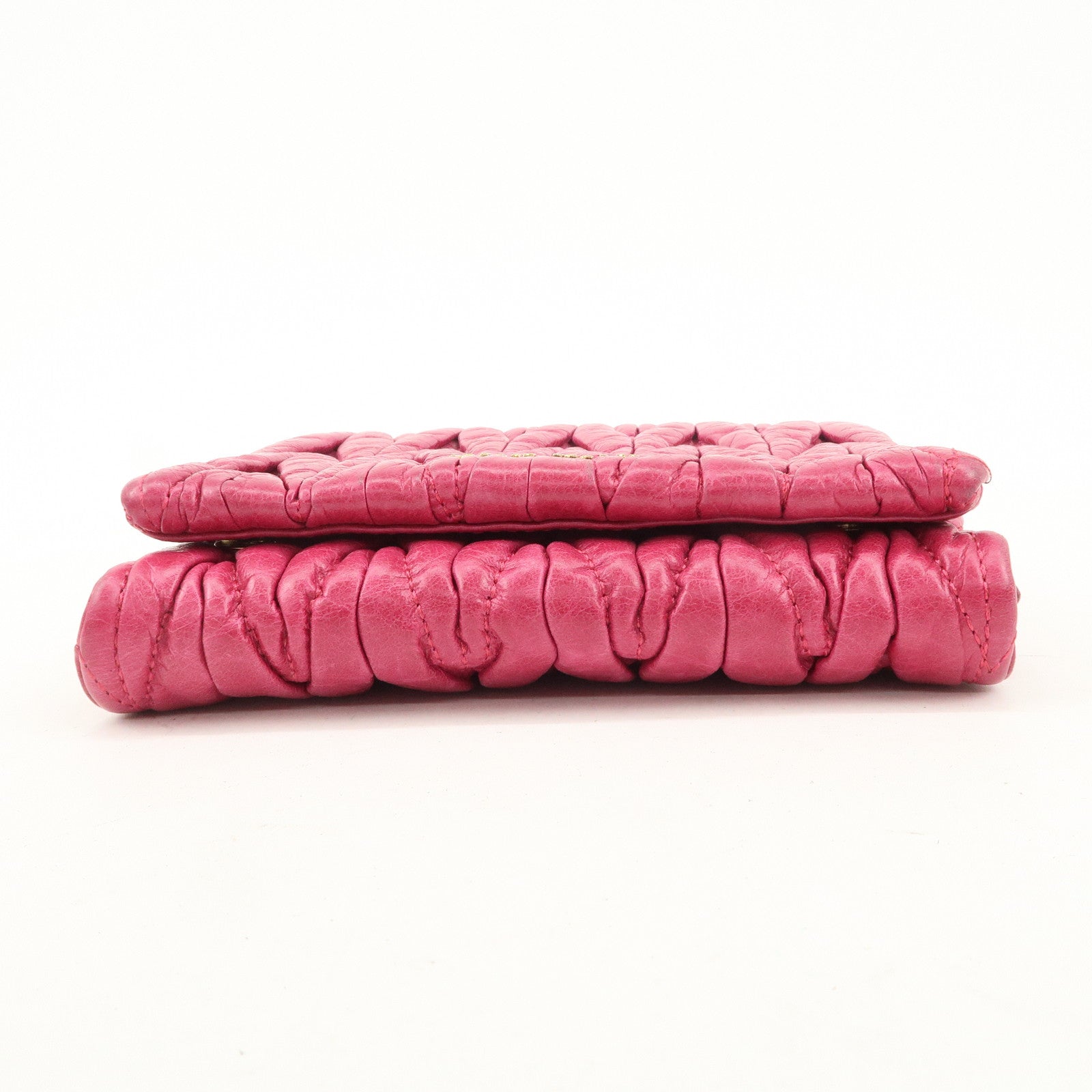 MIU MIU Matelasse Leather Chain Shoulder Bag Crossbody Bag Pink Used