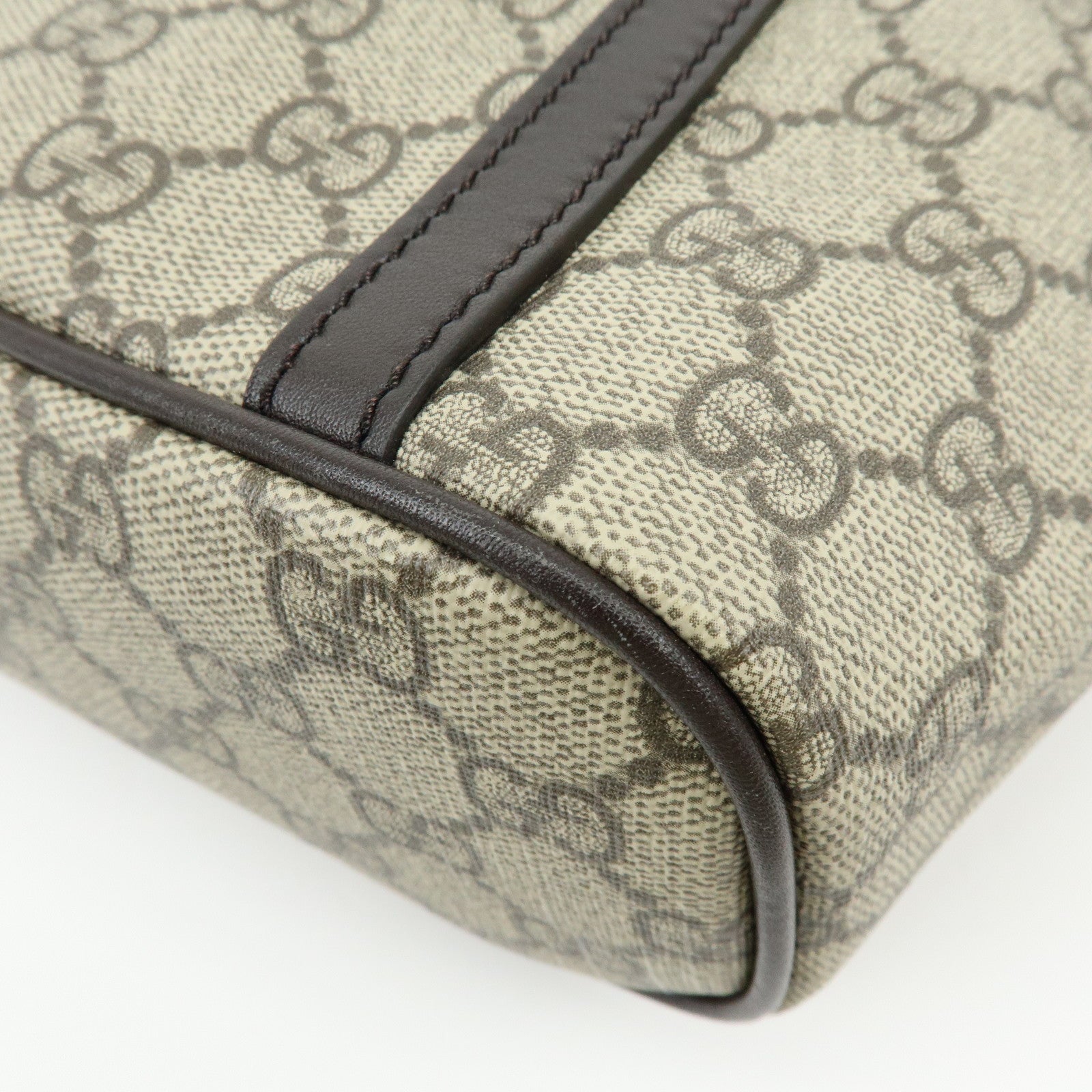 GUCCI GG Canvas Leather 2Way Tote Bag Hand Bag Brown 388929