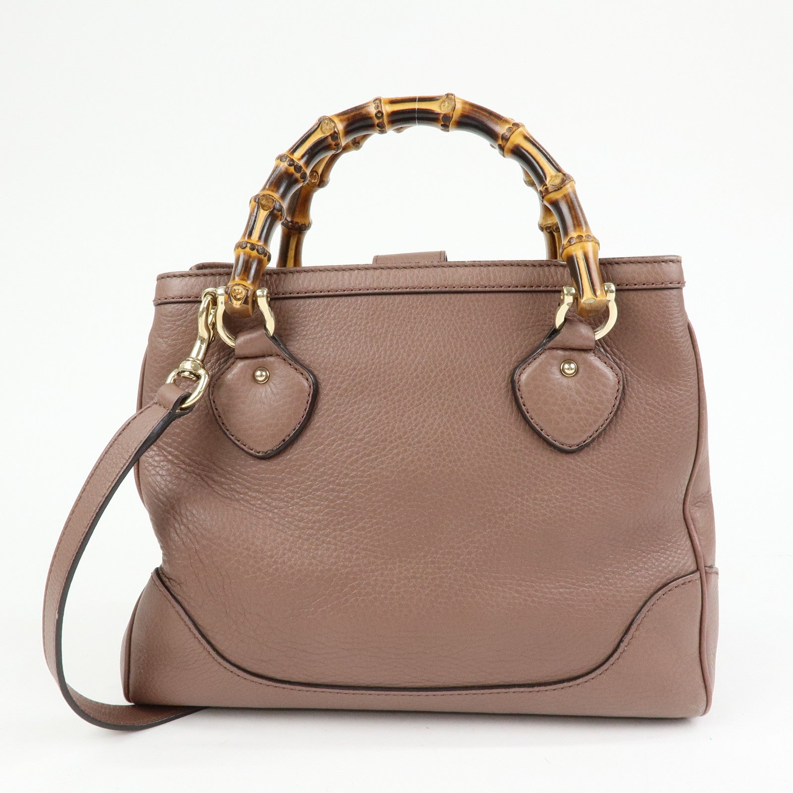 GUCCI Bamboo Diana Leather 2Way Shoulder Bag Hand Bag Brown 308360