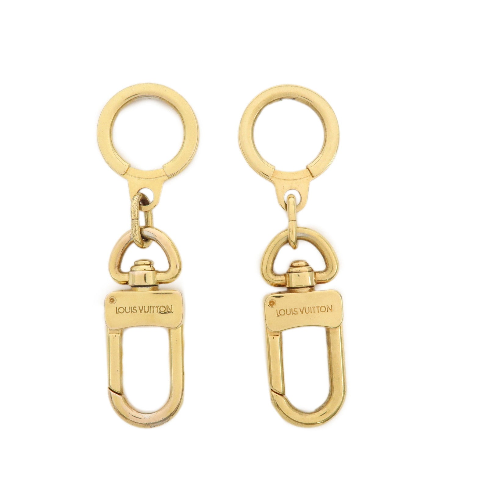 Louis Vuitton Set of 2 Metal Ancre Key Rings Gold M62694