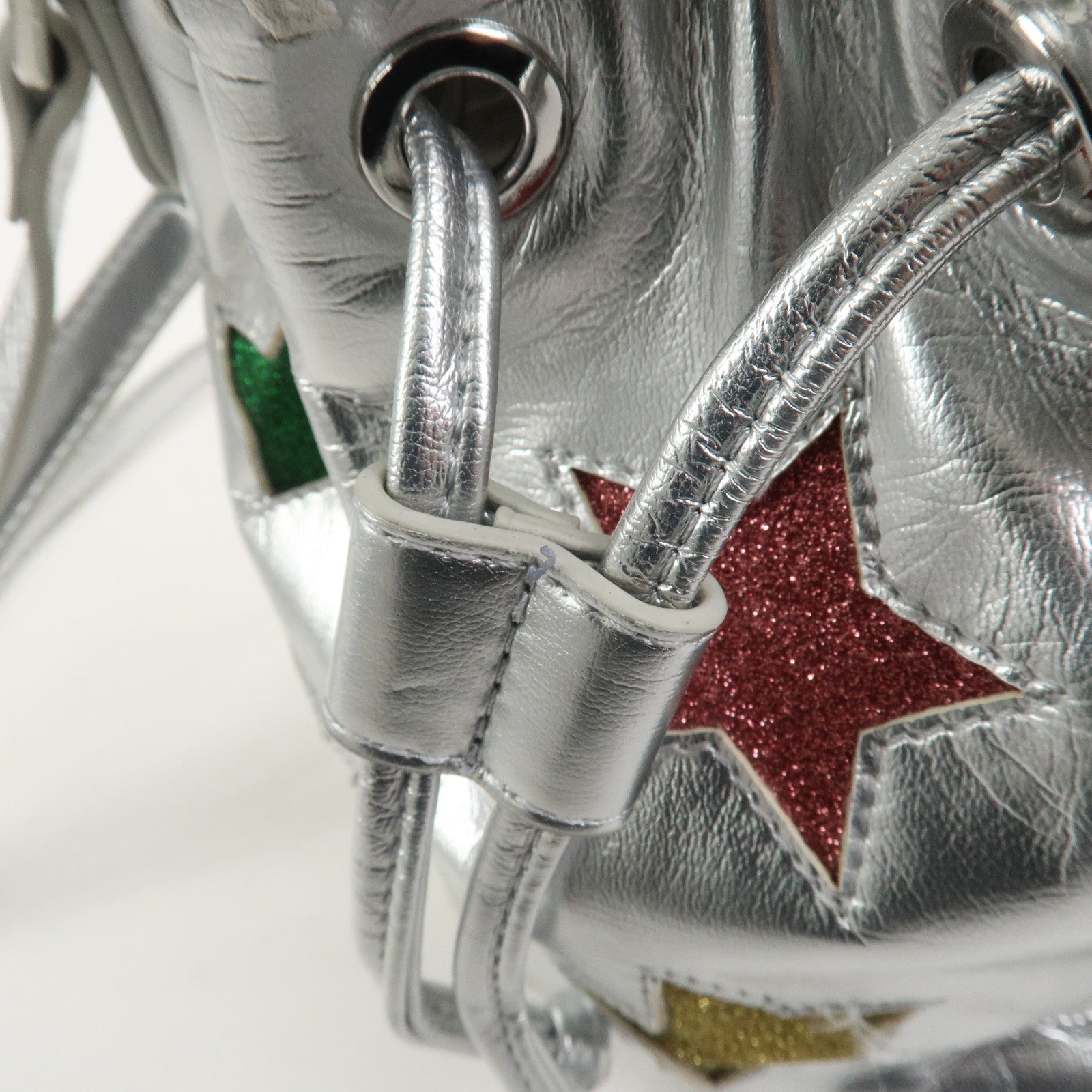 STELLA MCCARTNEY Imitation leather Shoulder Bag Silver Star Motif