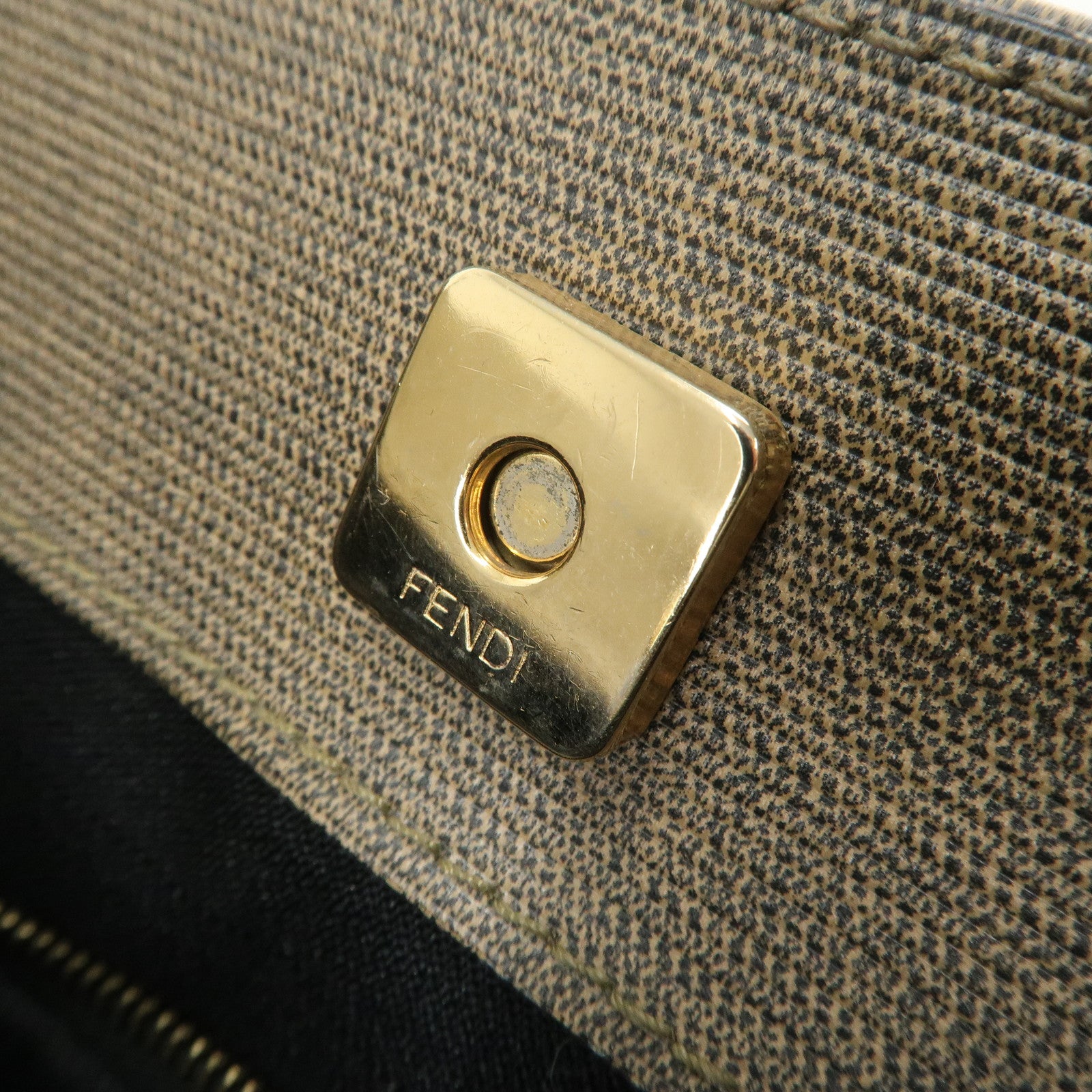 FENDI 1925 ROMA ITALY PVC Leather Tote Bag Brown Black 45426000