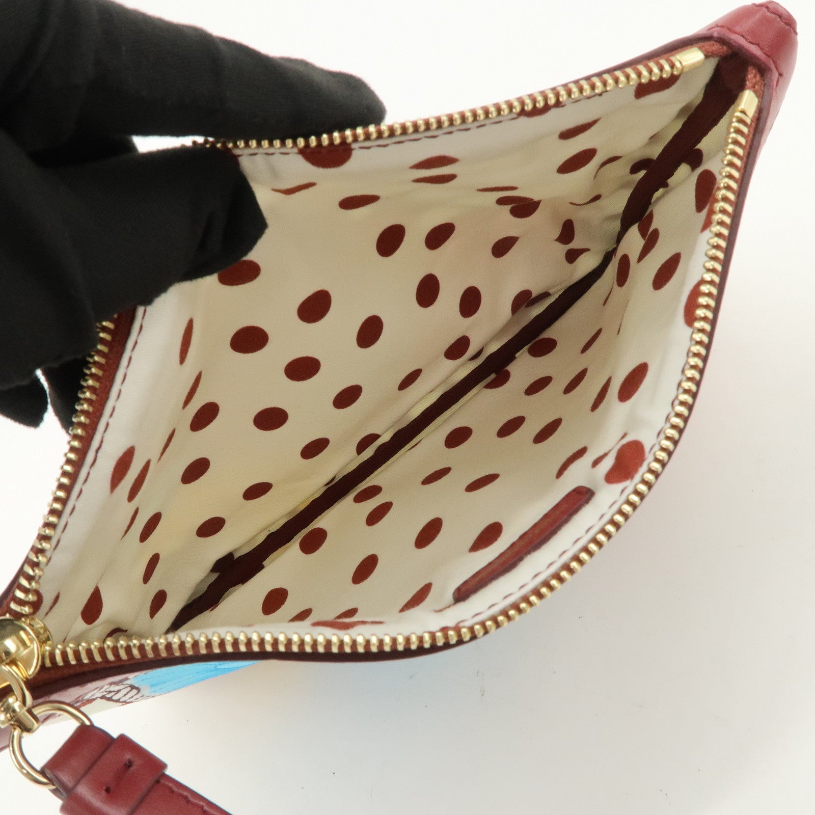 DOLCE&GABBANA Clutch Bag Flower Betterfly City Scape Bordeaux