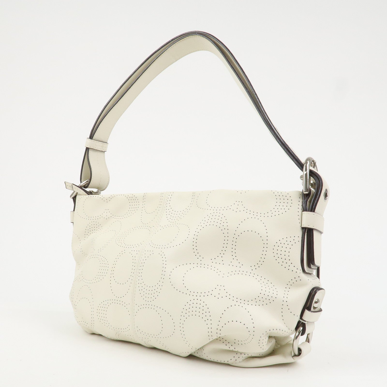 COACH Set Of 3 Leather Canvas Hand Bag Shoulder bag Red Navy White