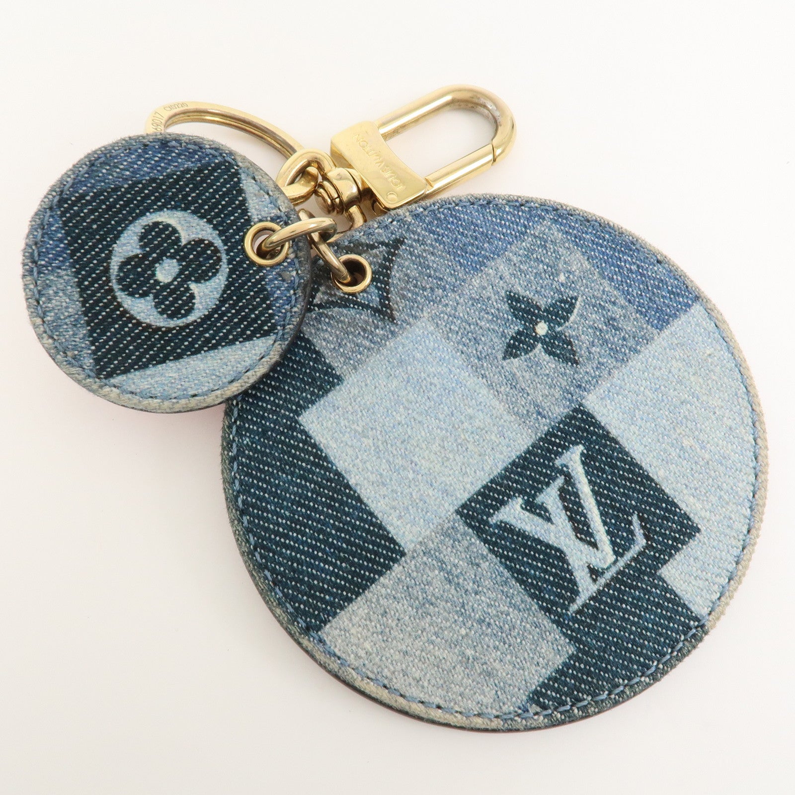 Louis Vuitton Monogram Porte Cles Denim Patchwork Key Chain M69017