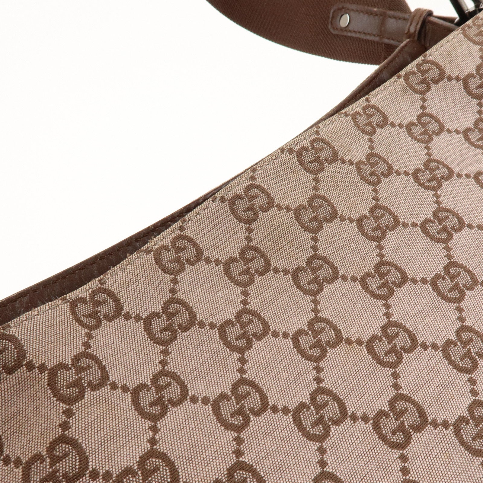 GUCCI Bamboo GG Canvas Leather 2Way Bag Brown 001・4095・001553
