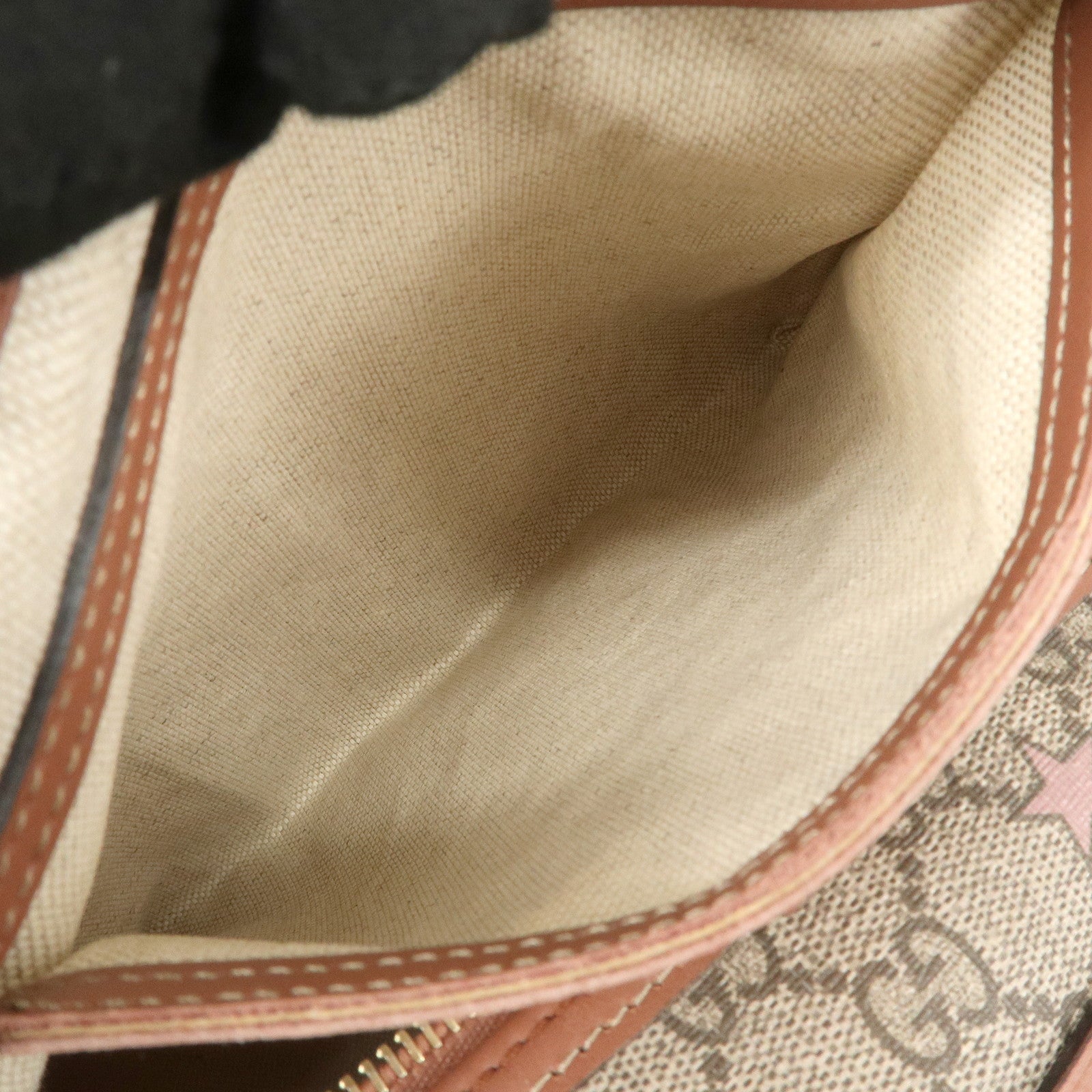 GUCCI GG Supreme Leather Boston Bag Beige Brown Star 193603