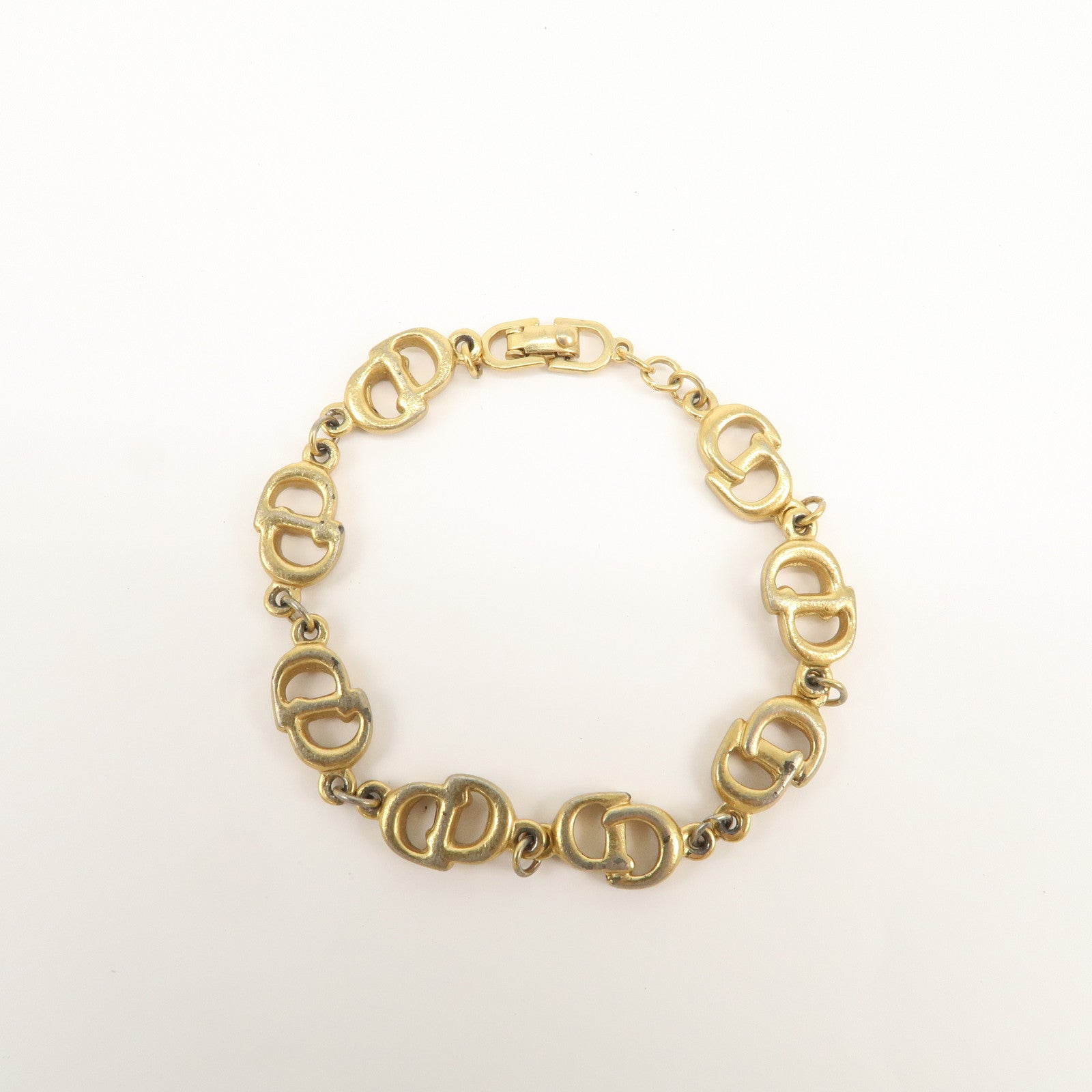 Christian Dior CD Logo Metal Bracelet Gold